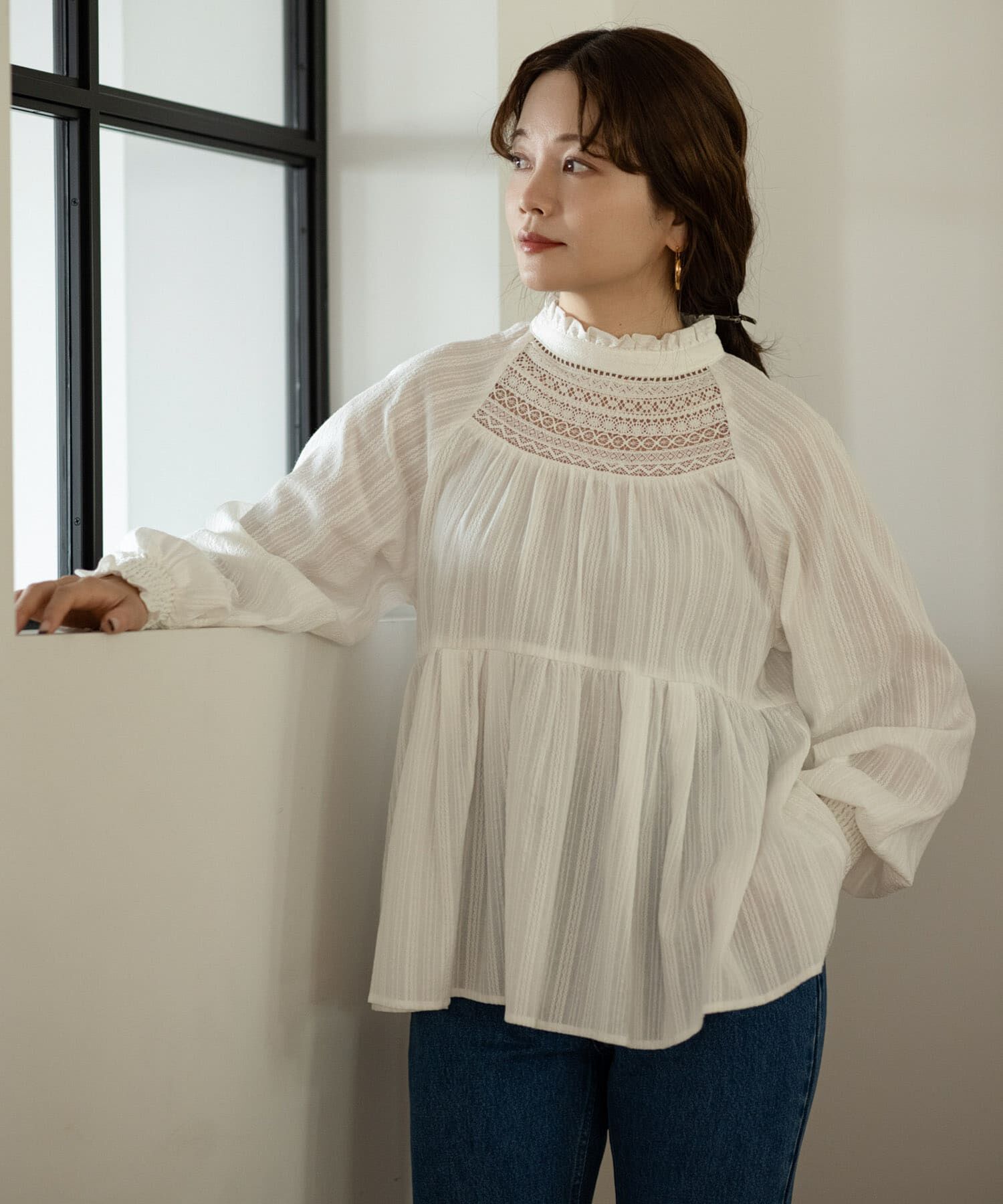 Sonny Label 「『WEB/一部店舗限定』NaokoTakayamaレースブラウス」|シャツ・ブラウス|