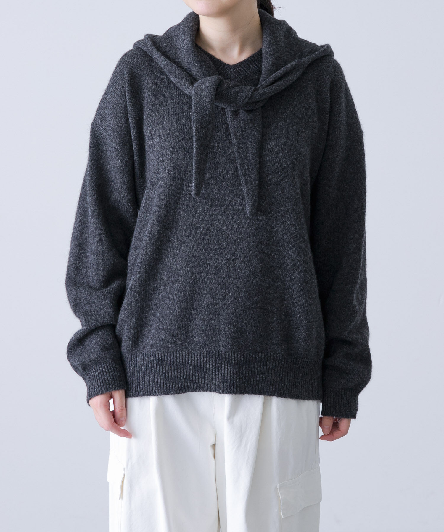 かぐれ「ヤクウールVネックニット」|ニット・セーター|