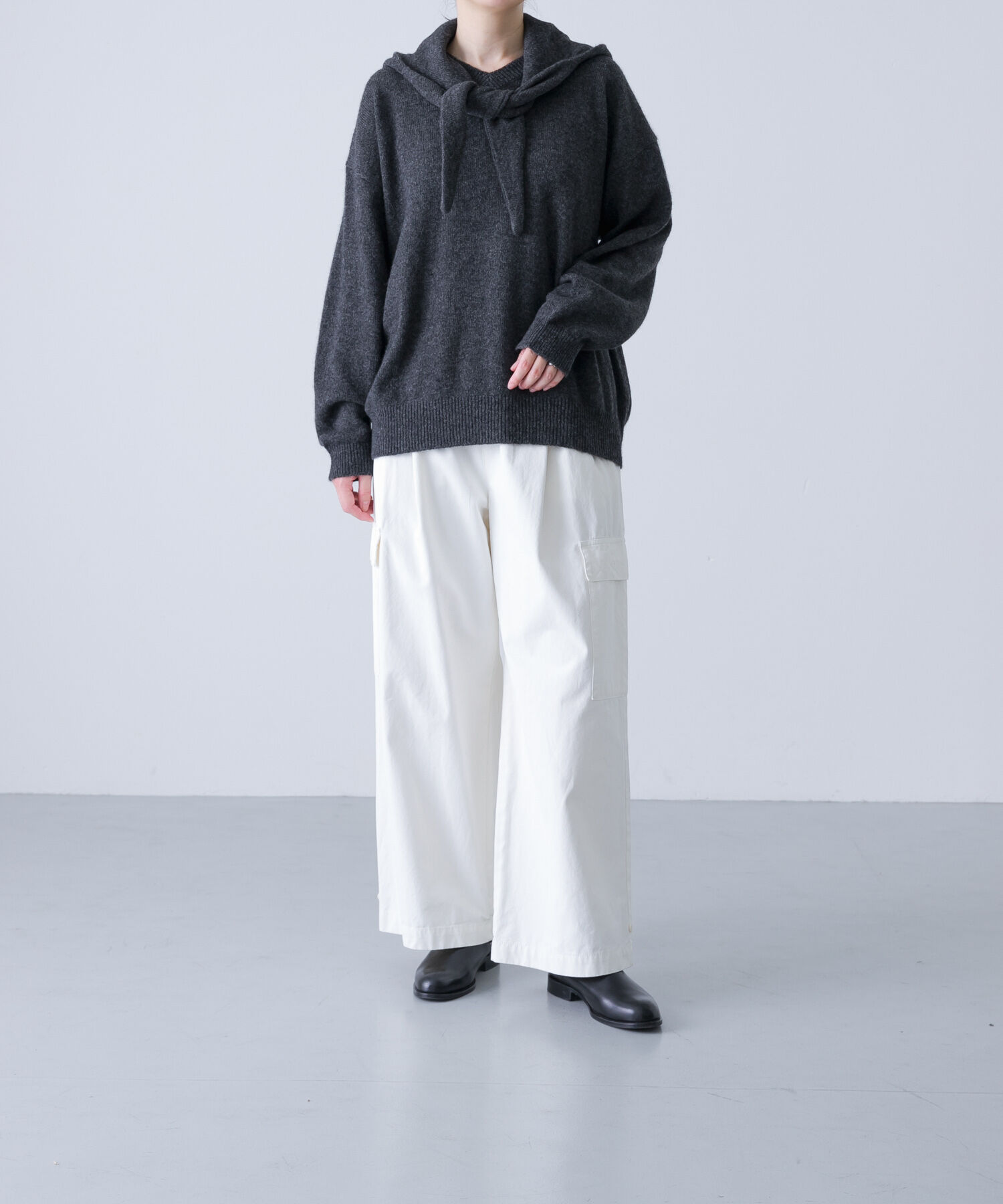 かぐれ「ヤクウールVネックニット」|ニット・セーター|