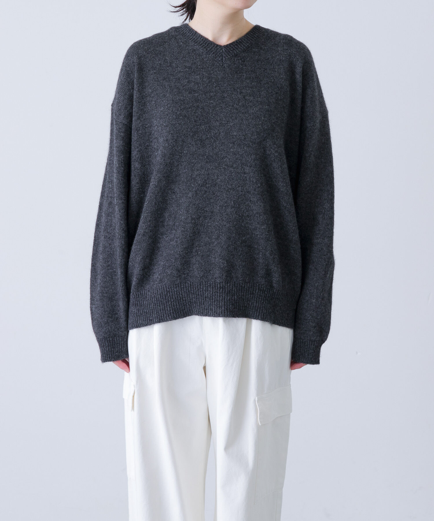 かぐれ「ヤクウールVネックニット」|ニット・セーター|