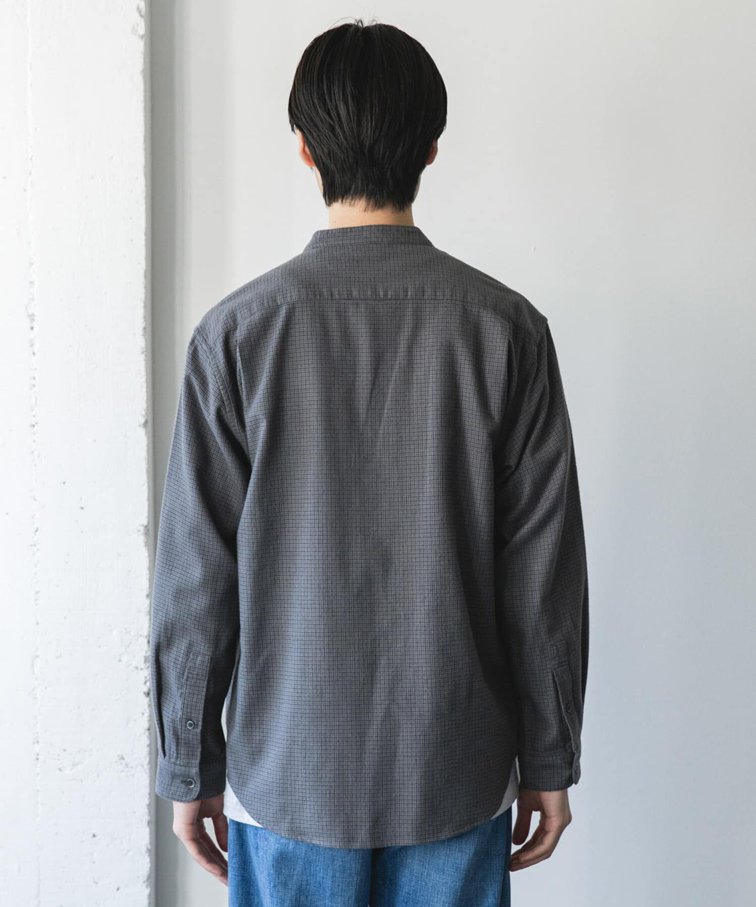 URBAN RESEARCH DOORS「防シワ起毛ネルバンドカラーシャツ」|シャツ・ブラウス|