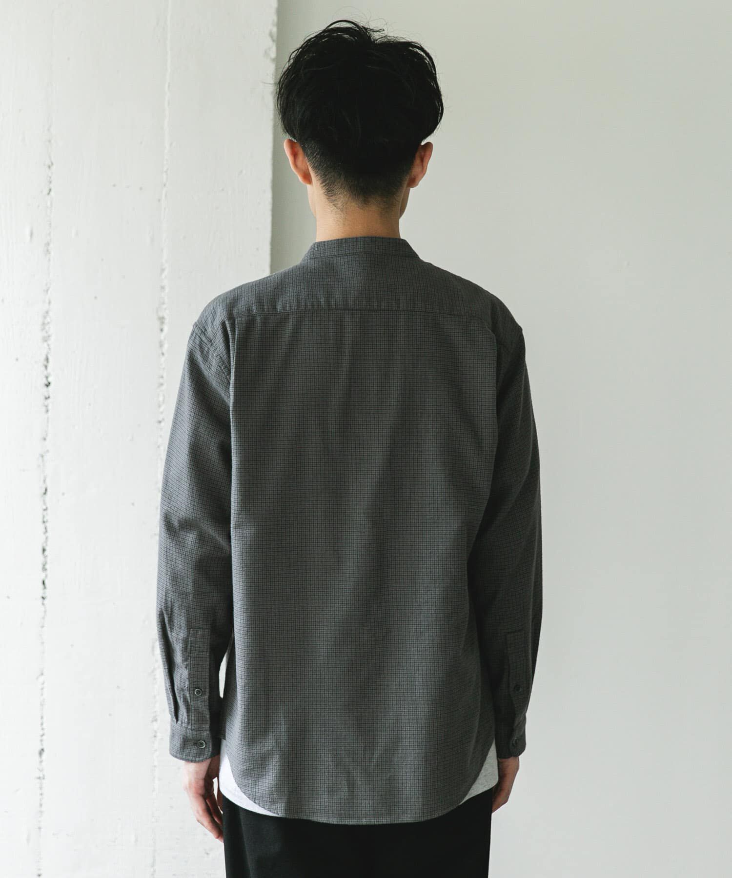 URBAN RESEARCH DOORS「防シワ起毛ネルバンドカラーシャツ」|シャツ・ブラウス|