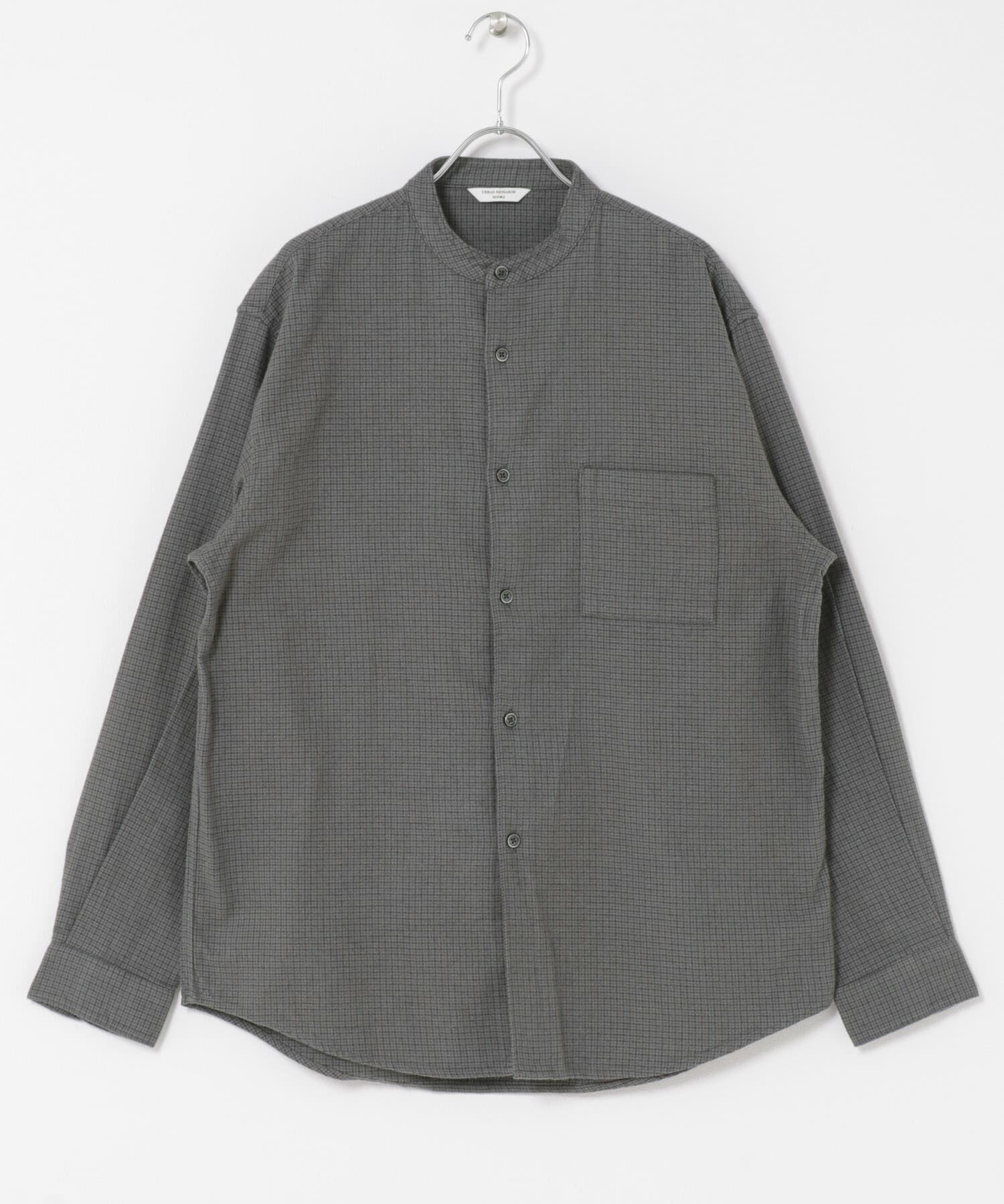 URBAN RESEARCH DOORS「防シワ起毛ネルバンドカラーシャツ」|シャツ・ブラウス|