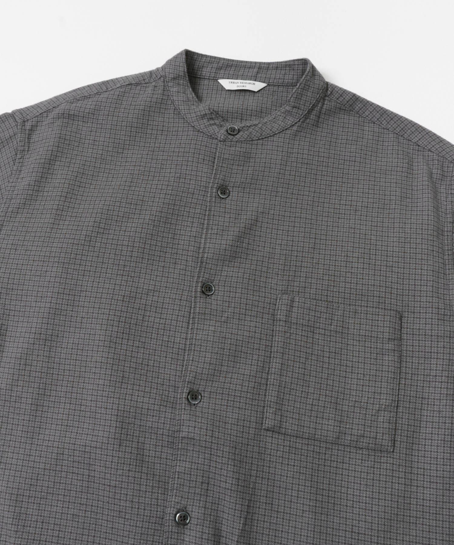 URBAN RESEARCH DOORS「防シワ起毛ネルバンドカラーシャツ」|シャツ・ブラウス|