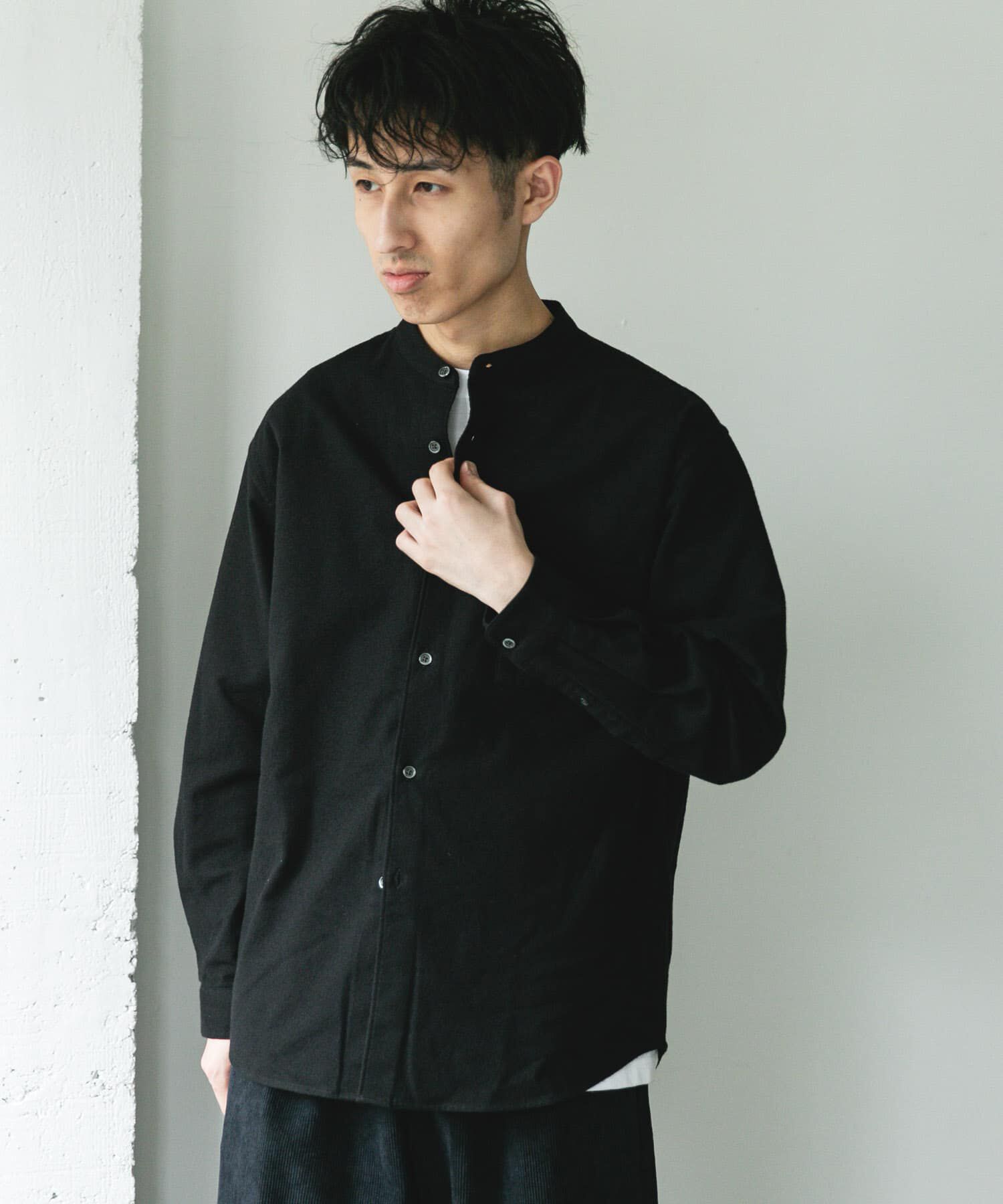 URBAN RESEARCH DOORS「防シワ起毛ネルバンドカラーシャツ」|シャツ・ブラウス|