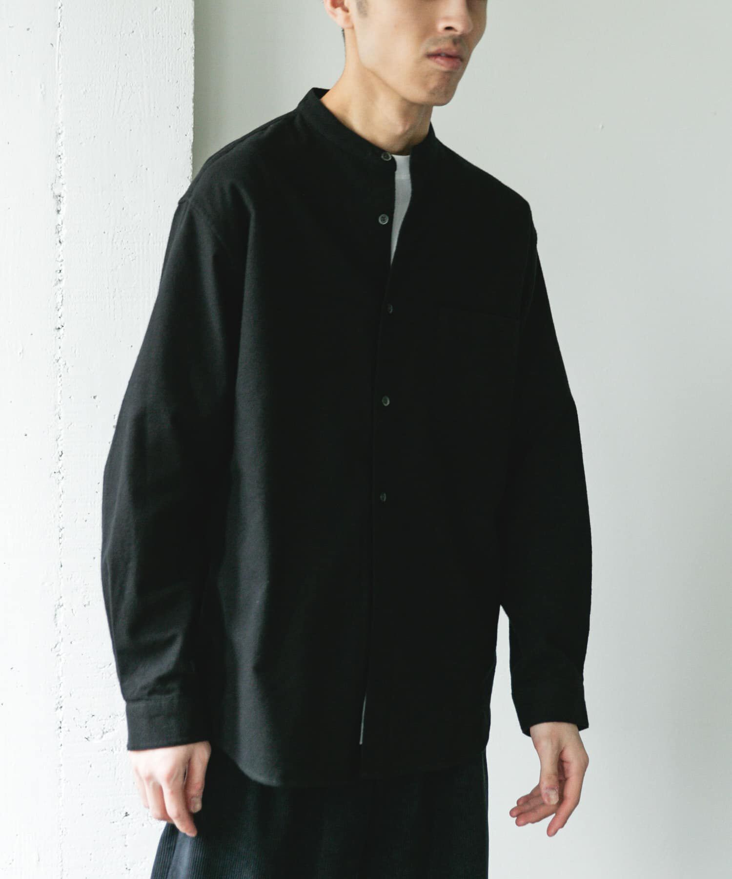 URBAN RESEARCH DOORS「防シワ起毛ネルバンドカラーシャツ」|シャツ・ブラウス|