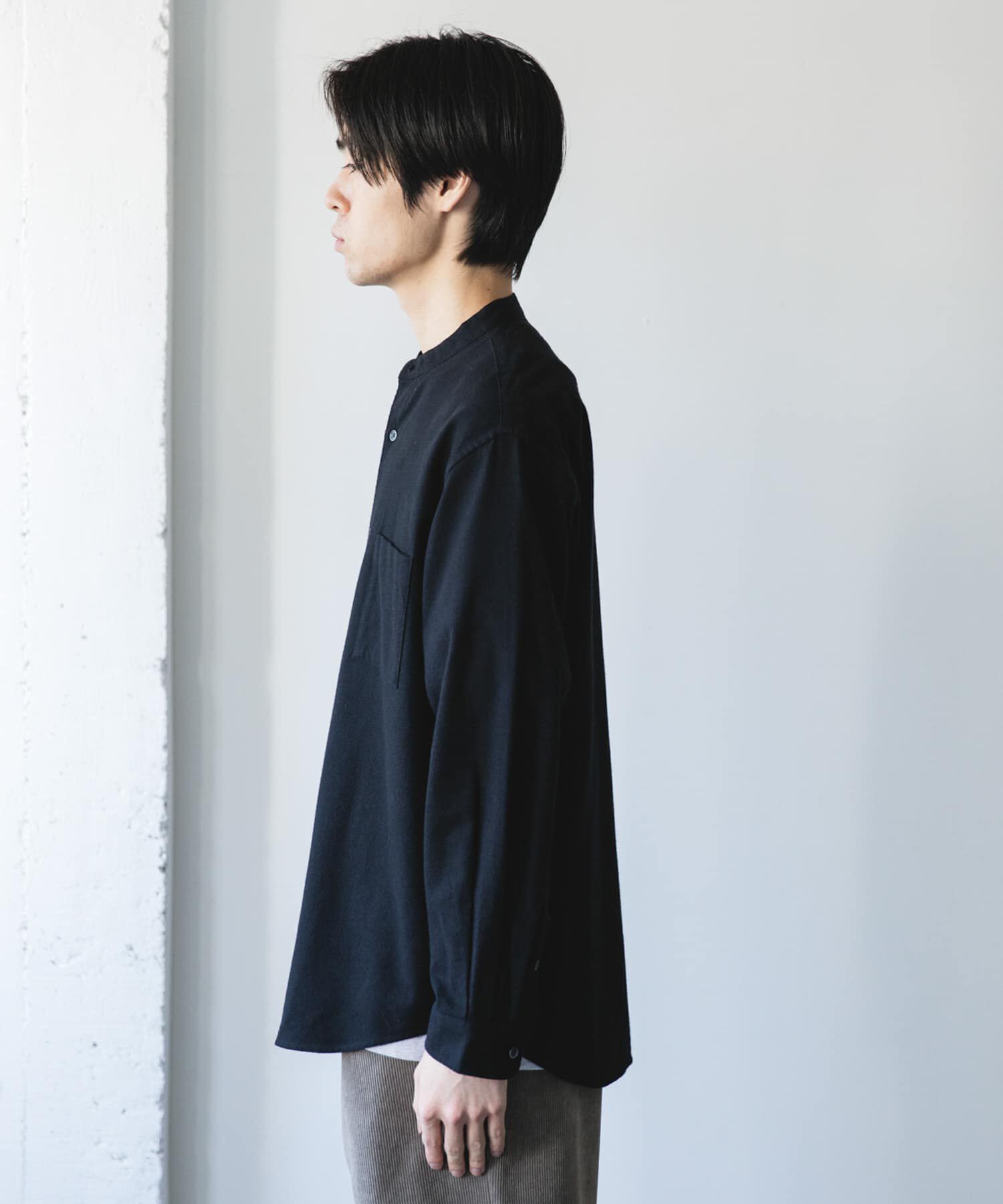 URBAN RESEARCH DOORS「防シワ起毛ネルバンドカラーシャツ」|シャツ・ブラウス|