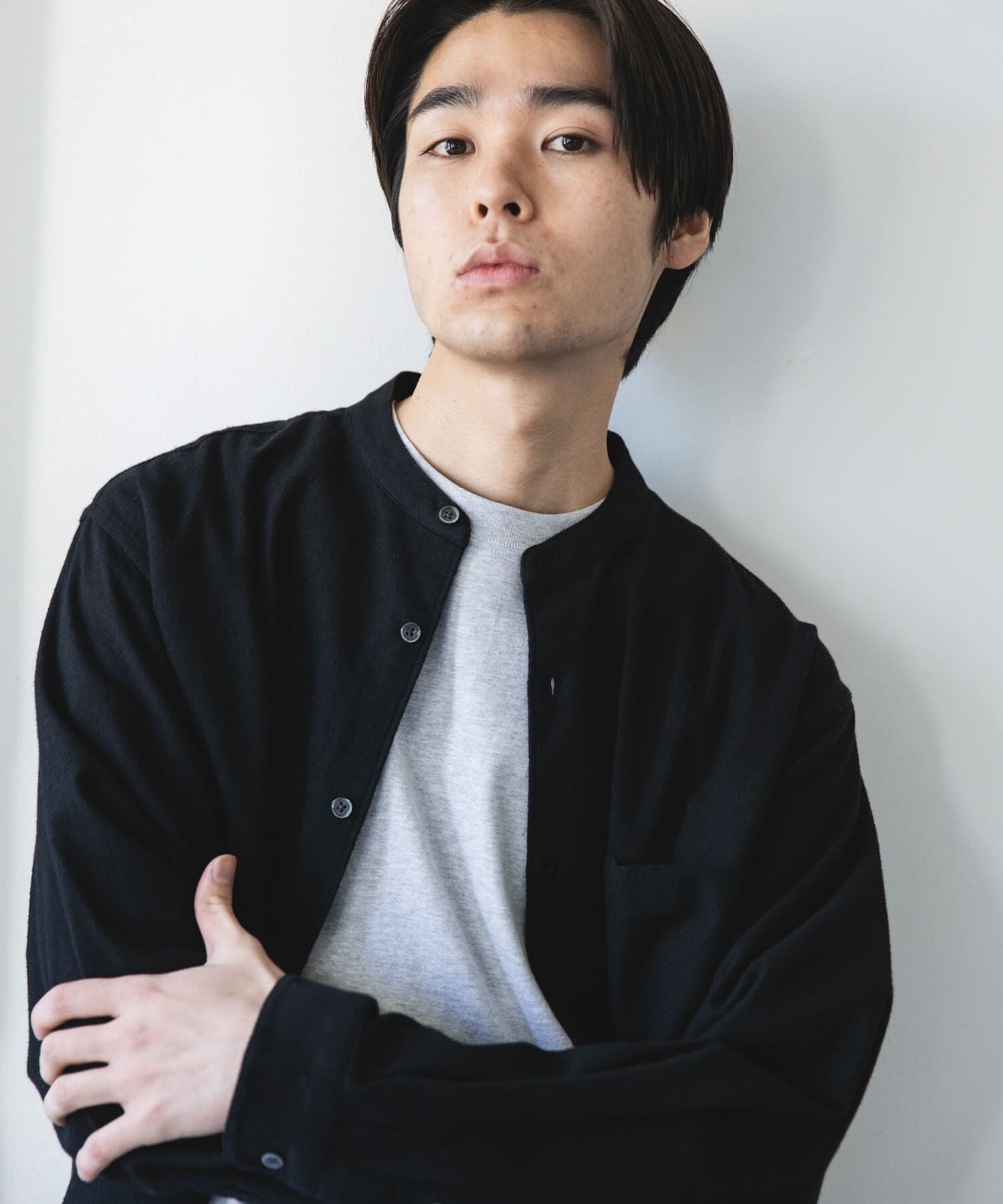 URBAN RESEARCH DOORS「防シワ起毛ネルバンドカラーシャツ」|シャツ・ブラウス|