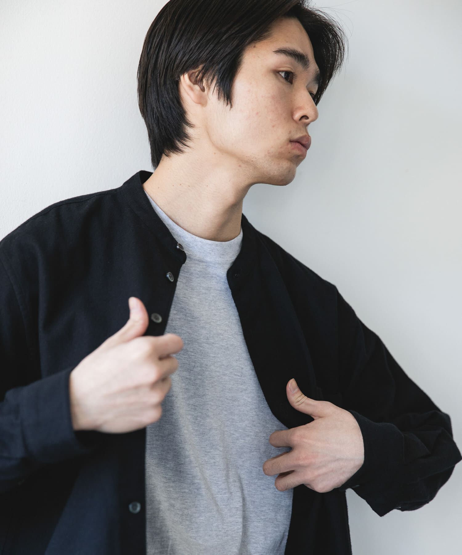 URBAN RESEARCH DOORS「防シワ起毛ネルバンドカラーシャツ」|シャツ・ブラウス|