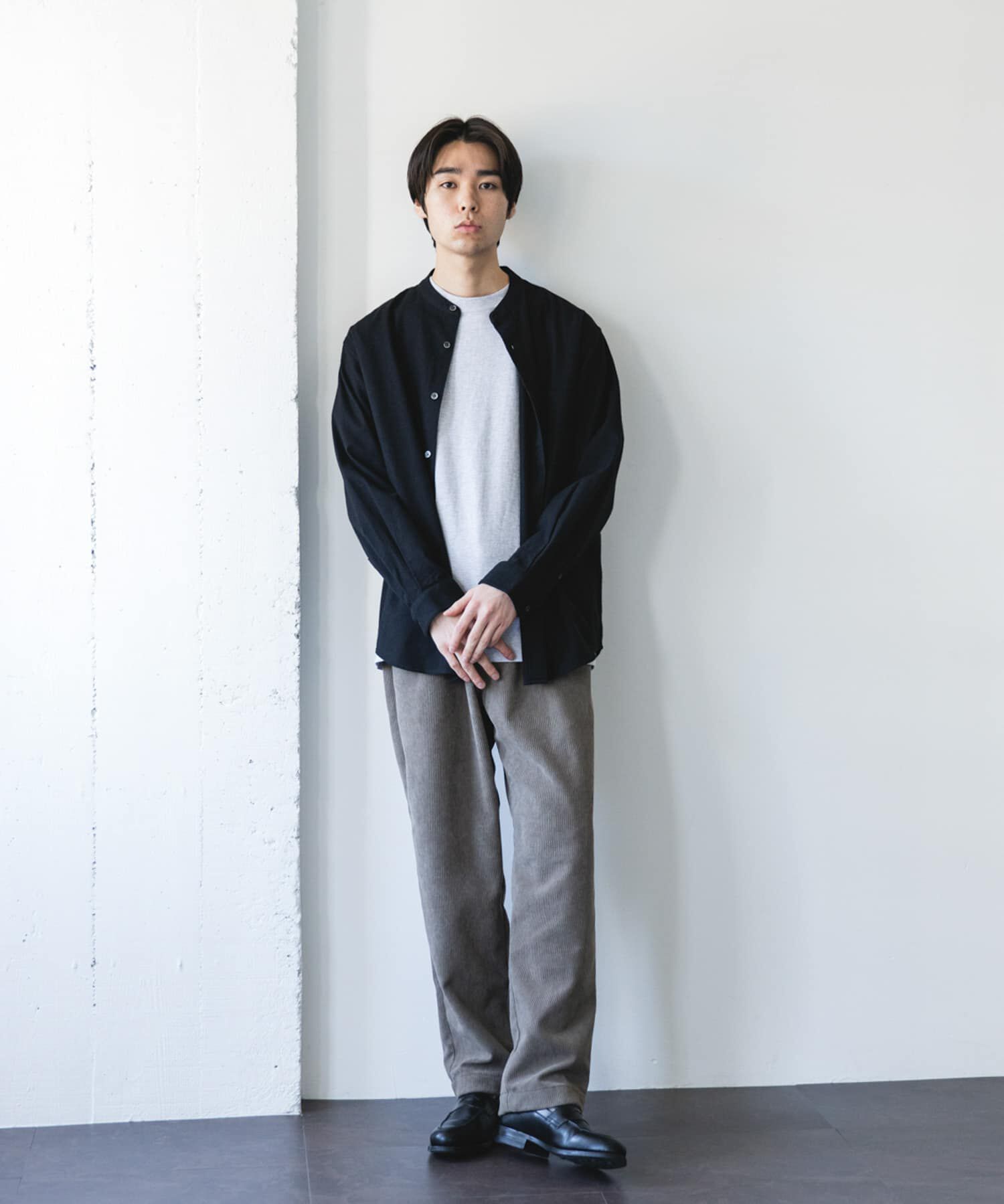 URBAN RESEARCH DOORS「防シワ起毛ネルバンドカラーシャツ」|シャツ・ブラウス|