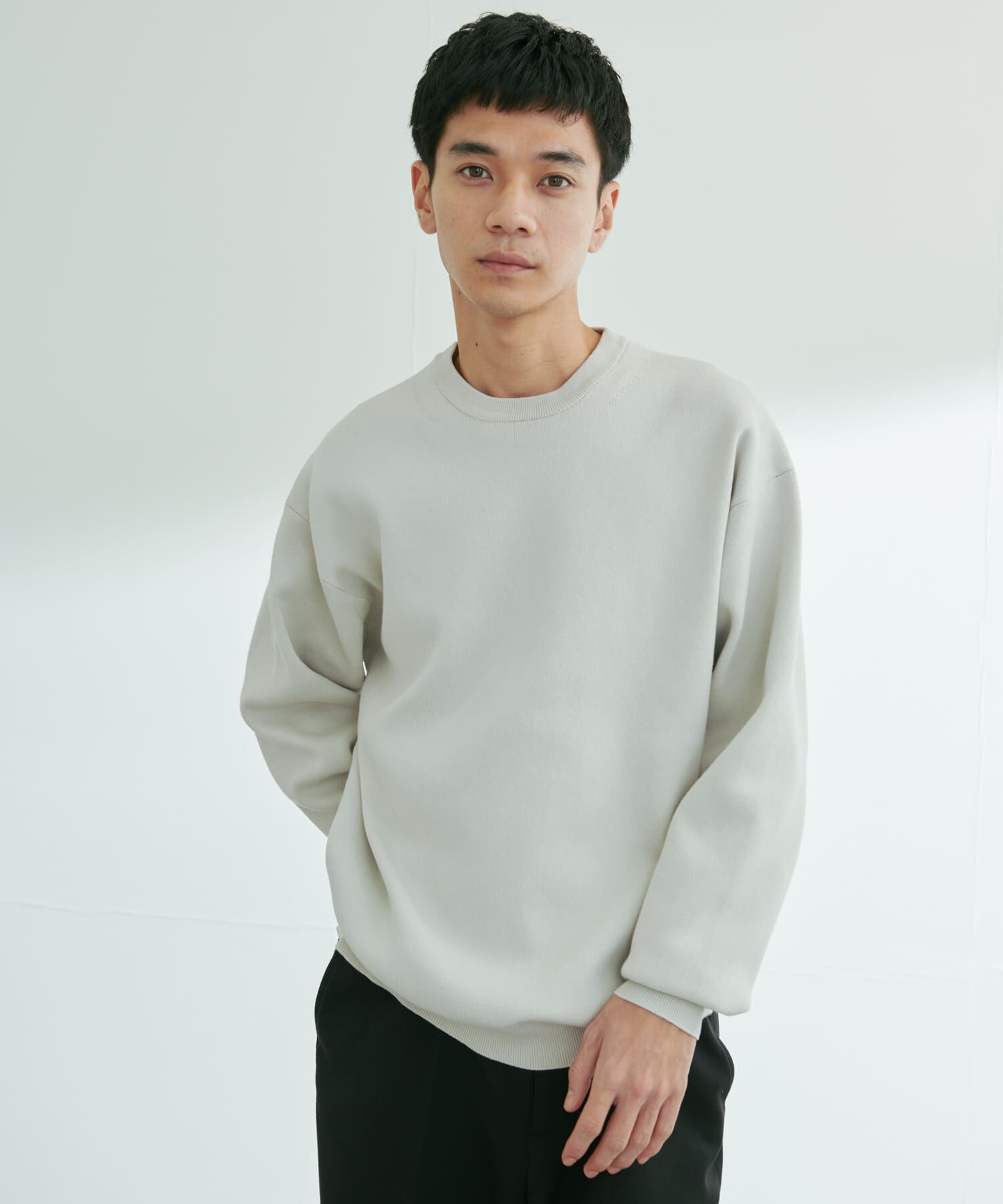 URBAN RESEARCH DOORS「『UR TECH Renew Knit』クルーネックプルオーバー」|ニット・セーター|