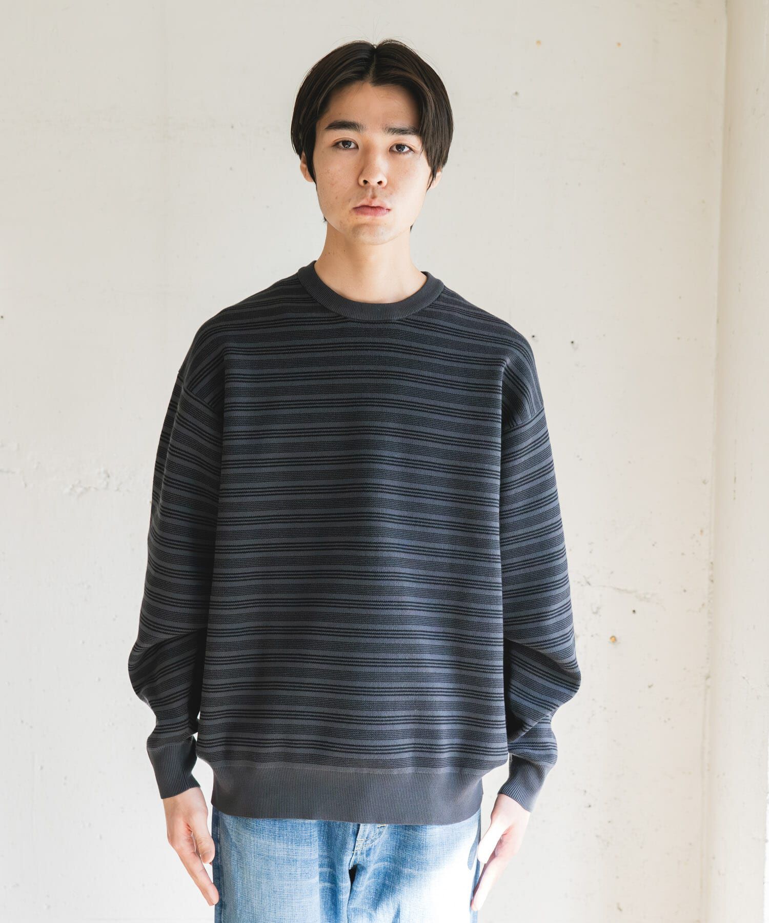 URBAN RESEARCH DOORS「『UR TECH Renew Knit』クルーネックプルオーバー」|ニット・セーター|