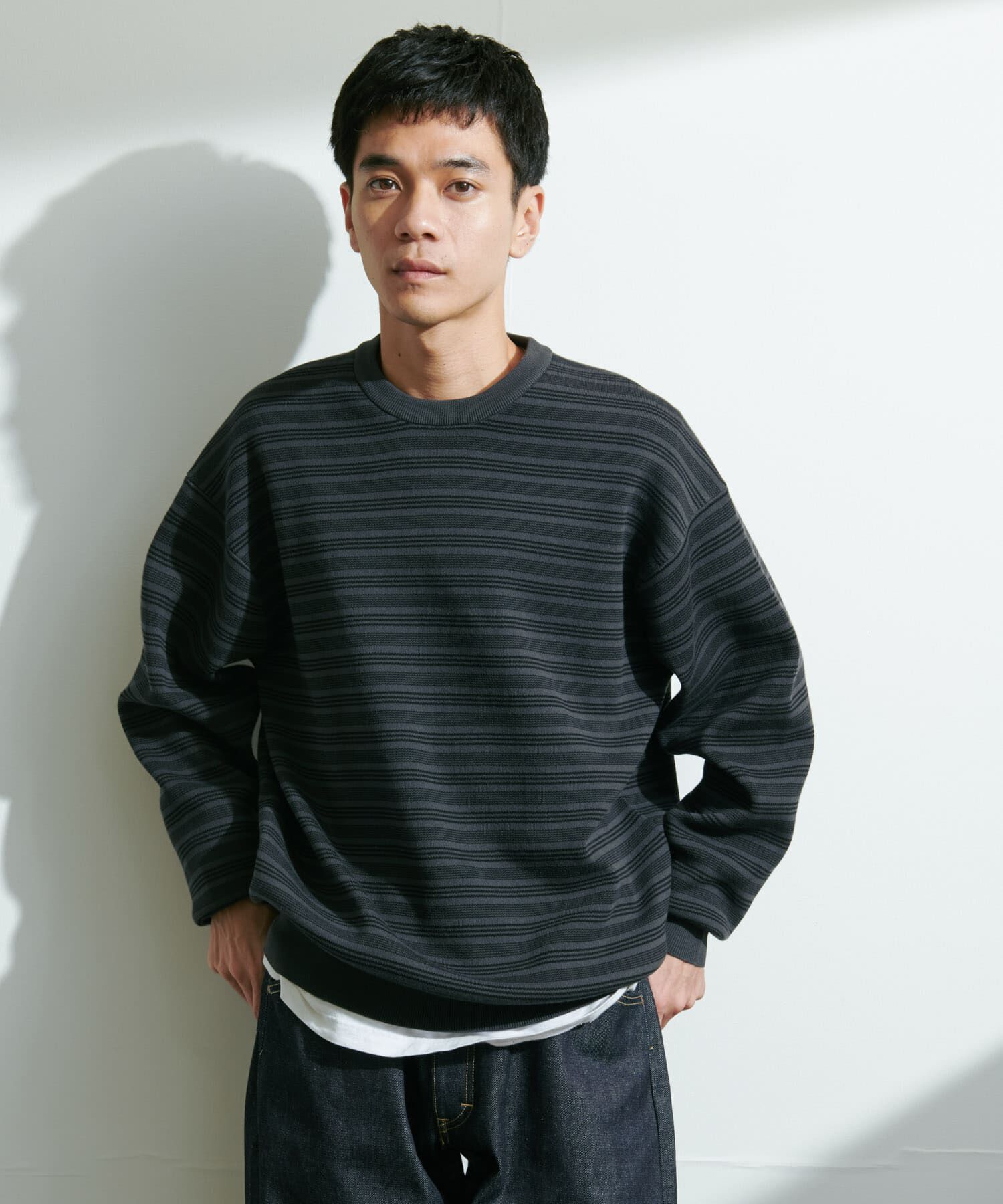URBAN RESEARCH DOORS「『UR TECH Renew Knit』クルーネックプルオーバー」|ニット・セーター|