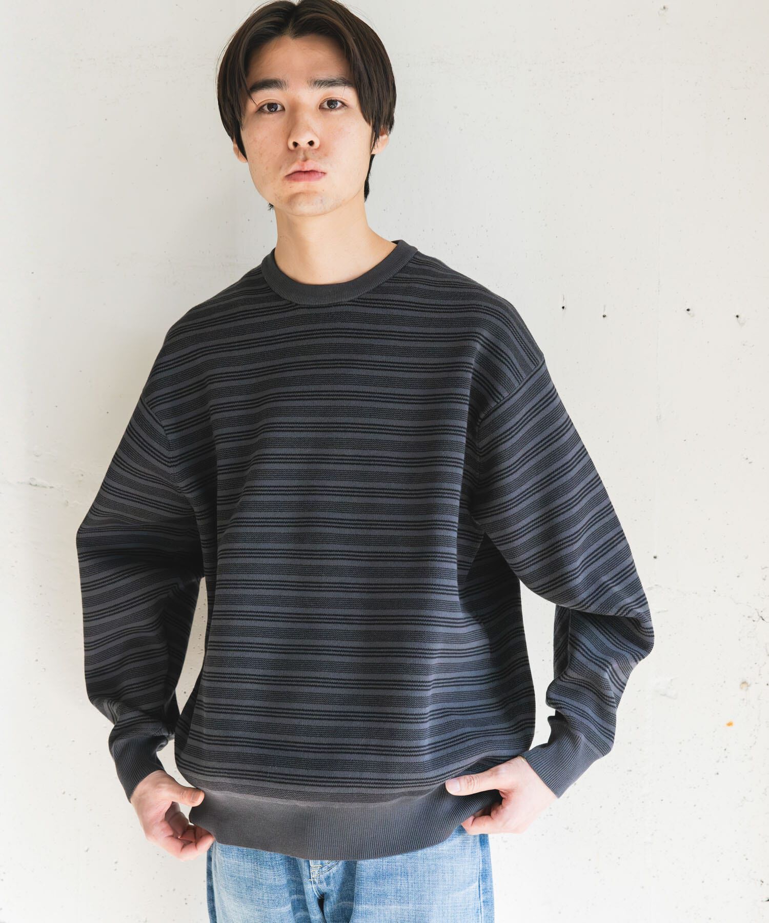 URBAN RESEARCH DOORS「『UR TECH Renew Knit』クルーネックプルオーバー」|ニット・セーター|