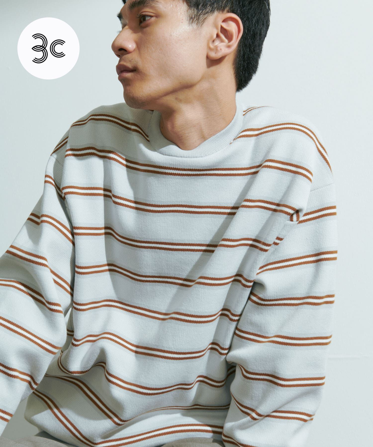 URBAN RESEARCH DOORS「『UR TECH Renew Knit』クルーネックプルオーバー」|ニット・セーター|グレー系その他