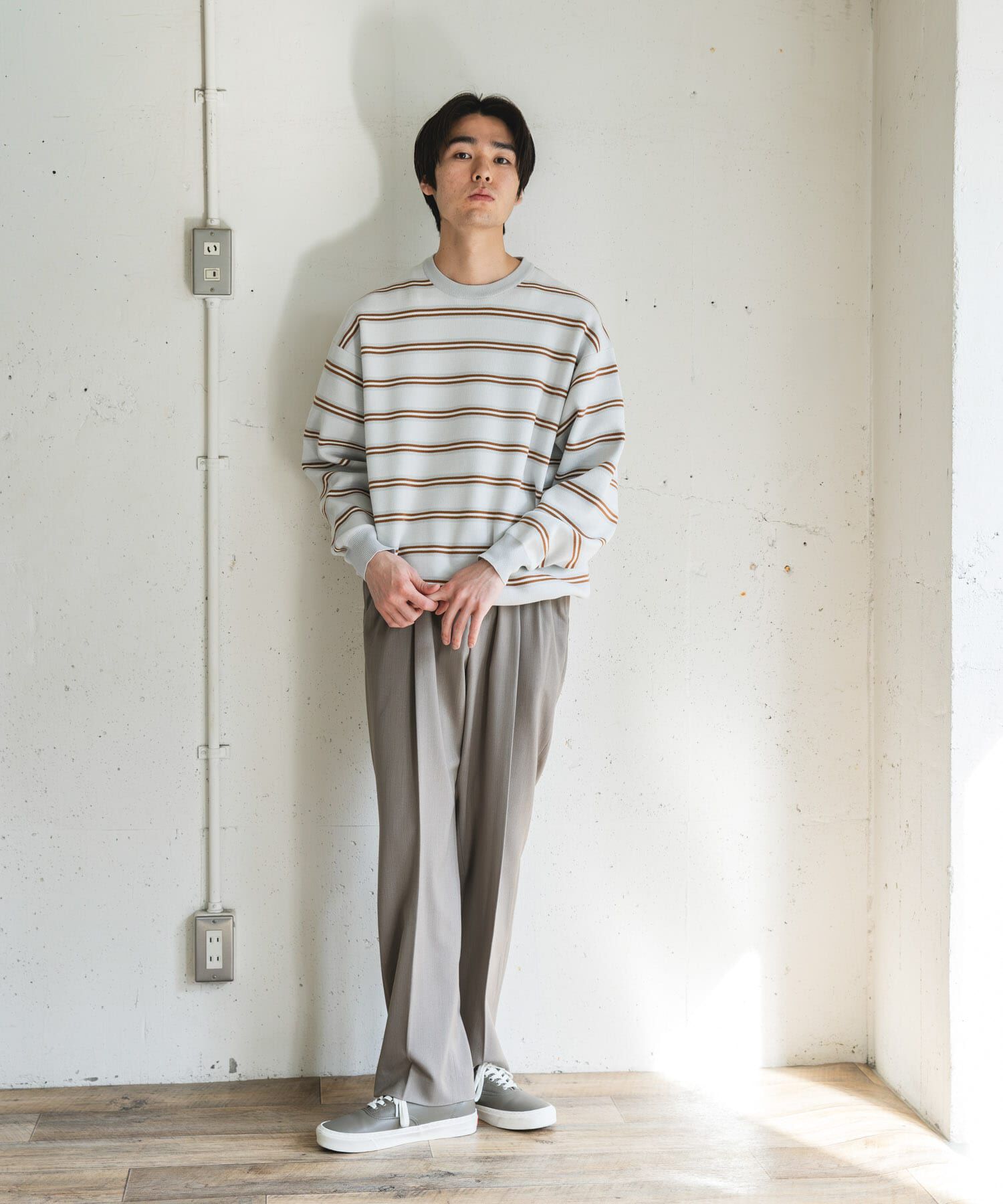 URBAN RESEARCH DOORS「『UR TECH Renew Knit』クルーネックプルオーバー」|ニット・セーター|