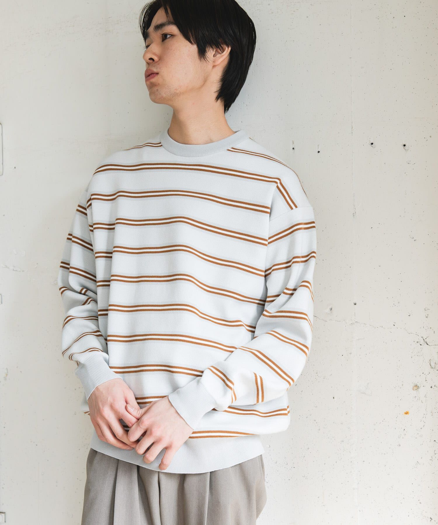 URBAN RESEARCH DOORS「『UR TECH Renew Knit』クルーネックプルオーバー」|ニット・セーター|