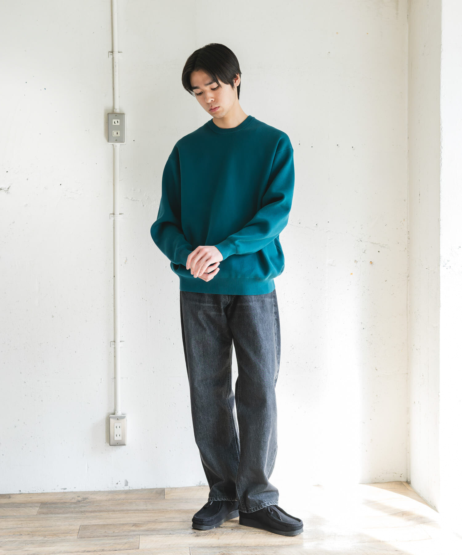 URBAN RESEARCH DOORS「『UR TECH Renew Knit』クルーネックプルオーバー」|ニット・セーター|
