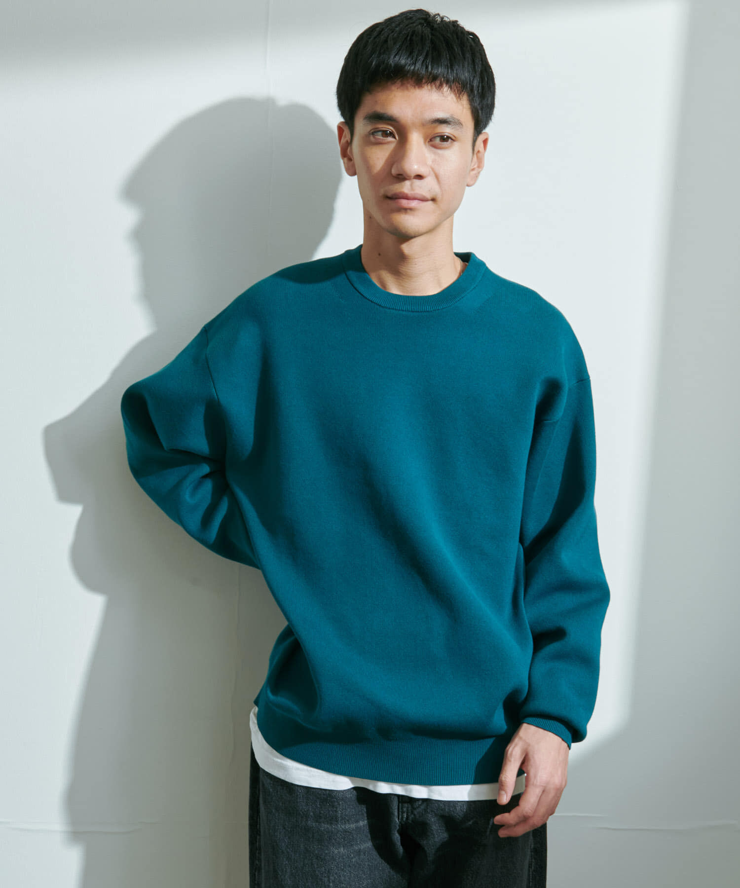 URBAN RESEARCH DOORS「『UR TECH Renew Knit』クルーネックプルオーバー」|ニット・セーター|