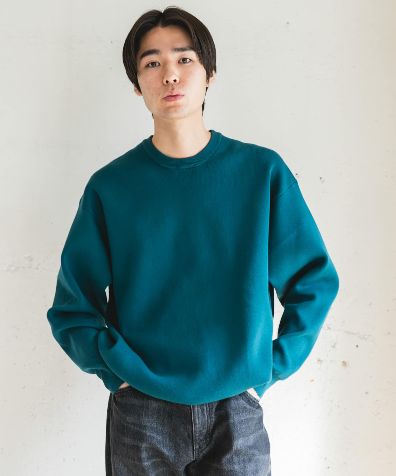 URBAN RESEARCH DOORS「『UR TECH Renew Knit』クルーネックプルオーバー」|ニット・セーター|