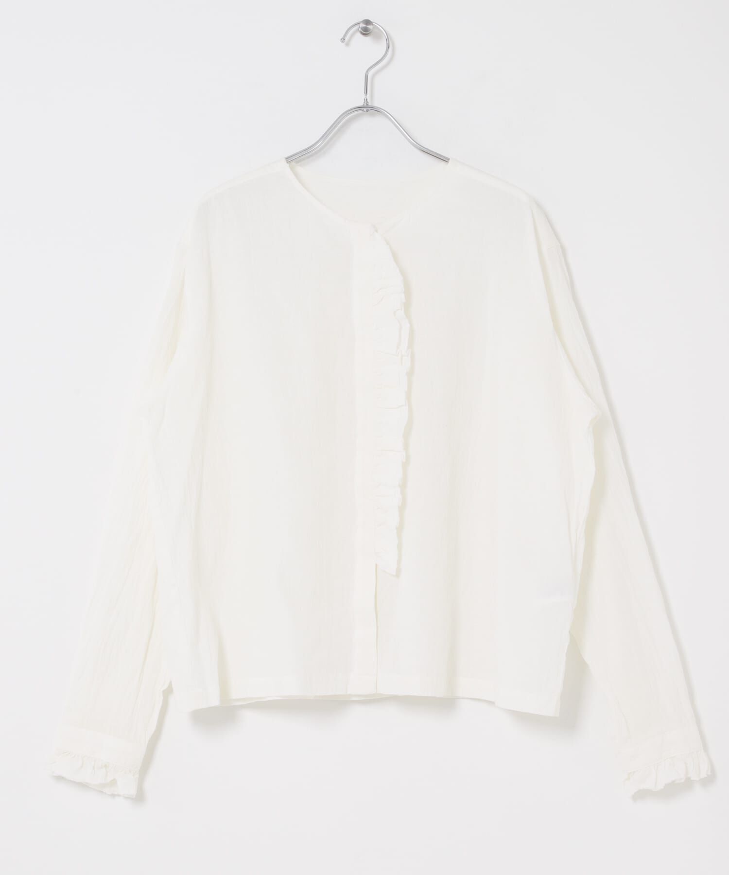 かぐれ「コットンリネンフリルブラウス」|シャツ・ブラウス|