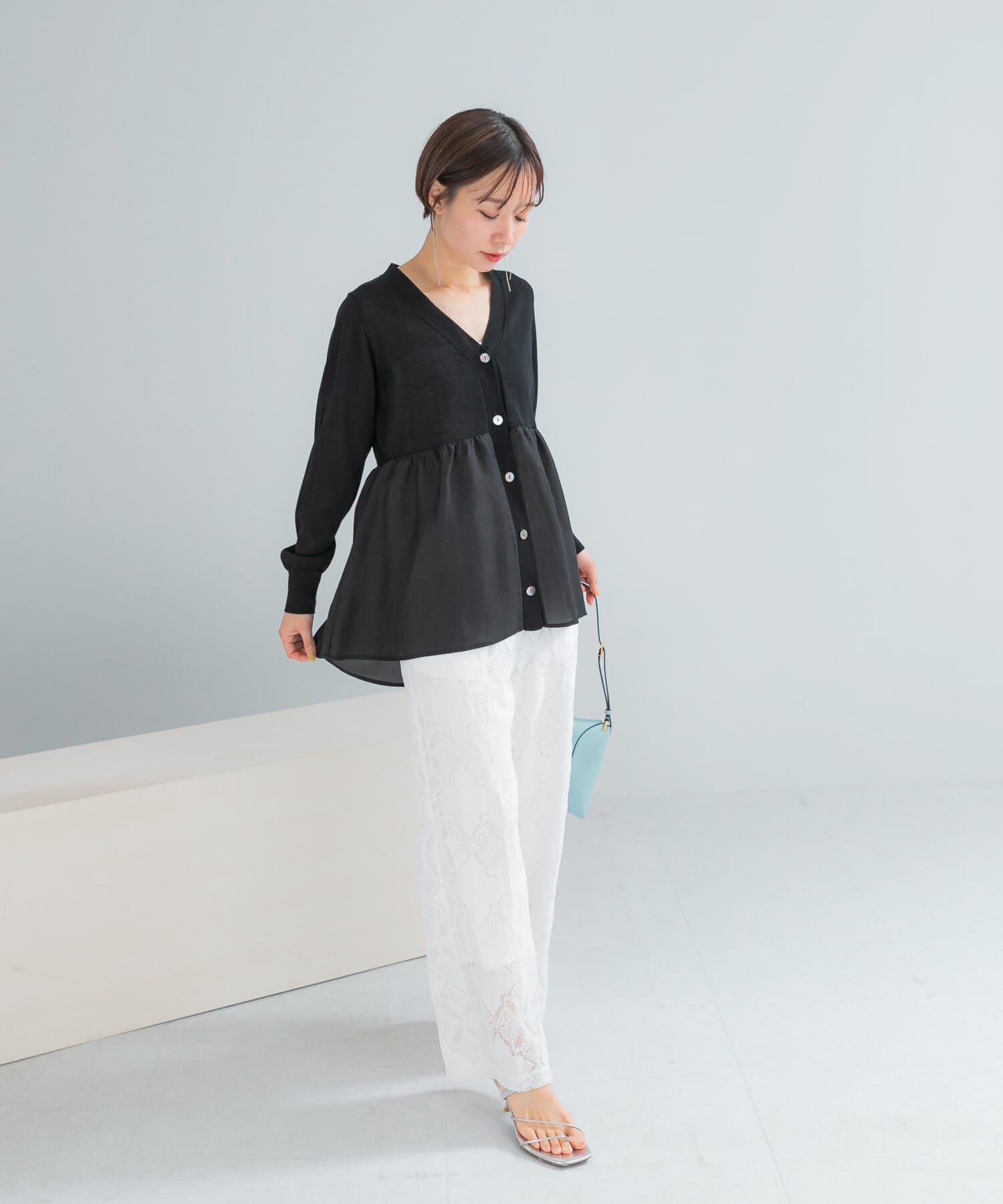 URBAN RESEARCH ROSSO「『WEB限定』ドッキングペプラムカーディガン」|ニット・セーター|