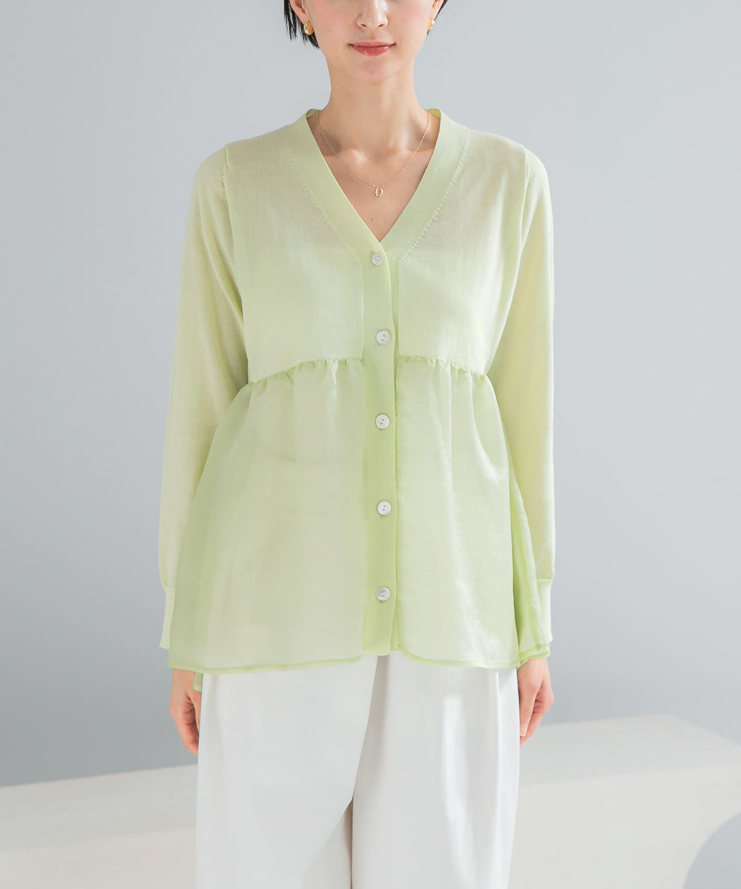 URBAN RESEARCH ROSSO「『WEB限定』ドッキングペプラムカーディガン」|ニット・セーター|