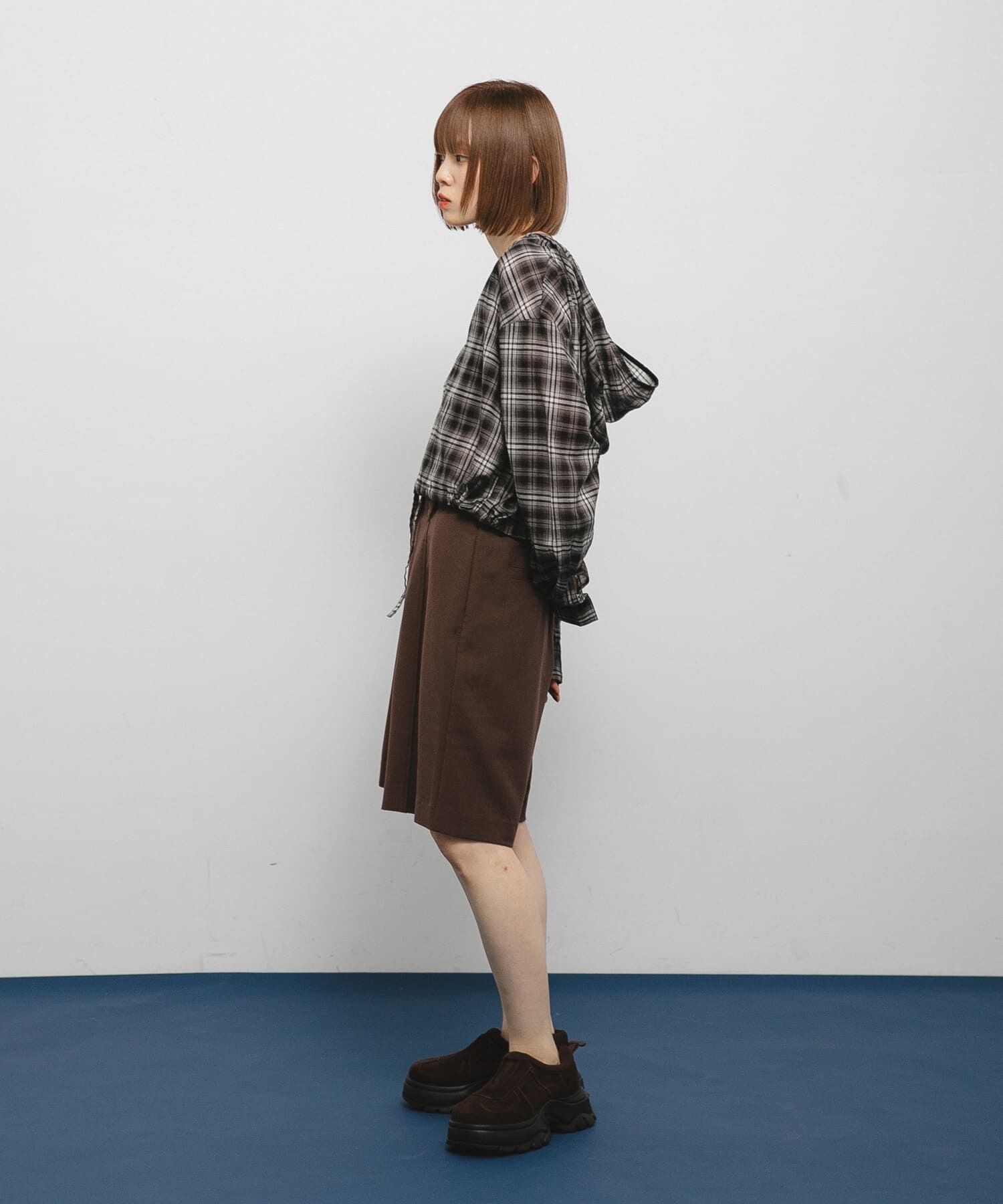  「シアーチェックフーディーシャツ」|シャツ・ブラウス|