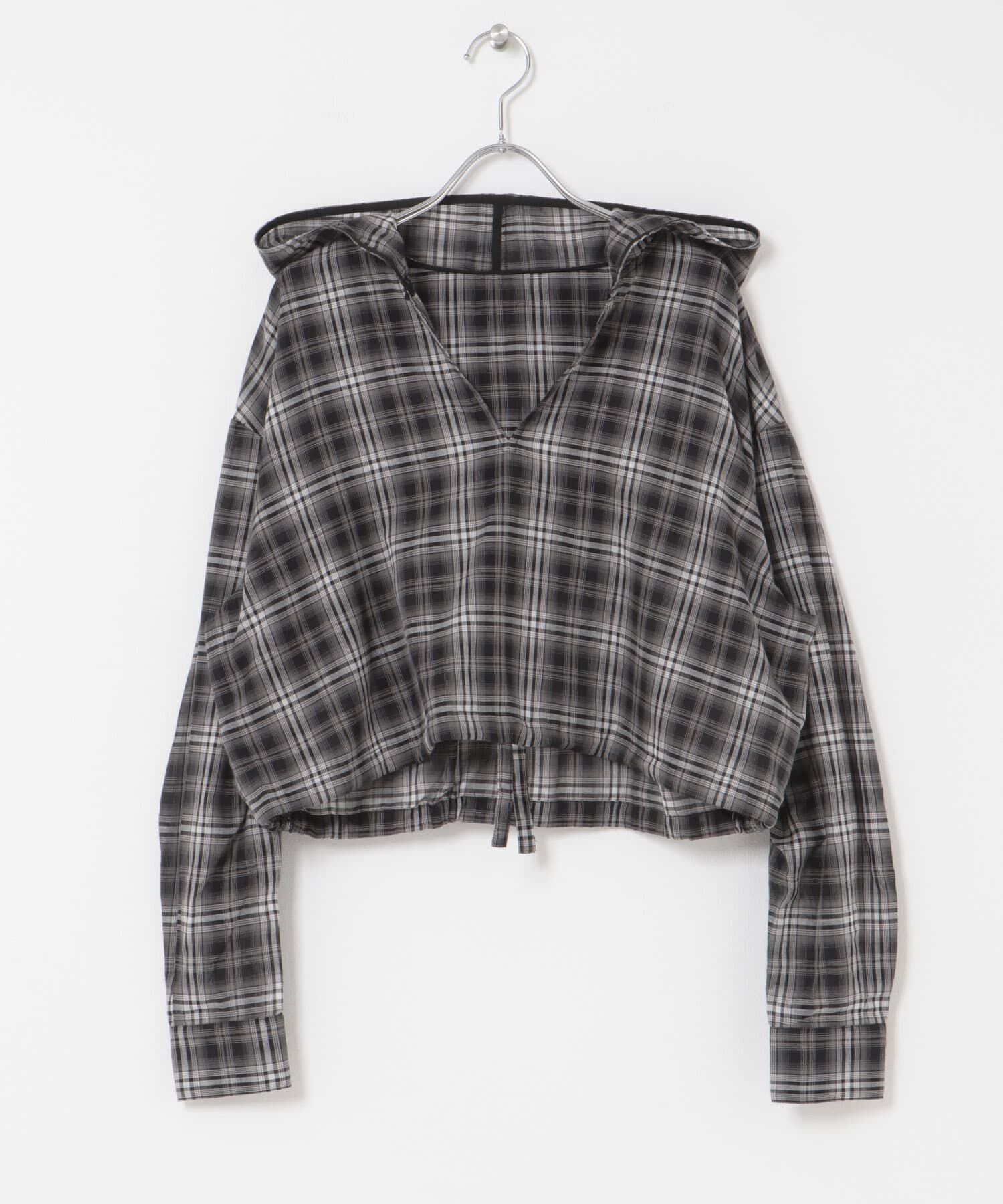  「シアーチェックフーディーシャツ」|シャツ・ブラウス|