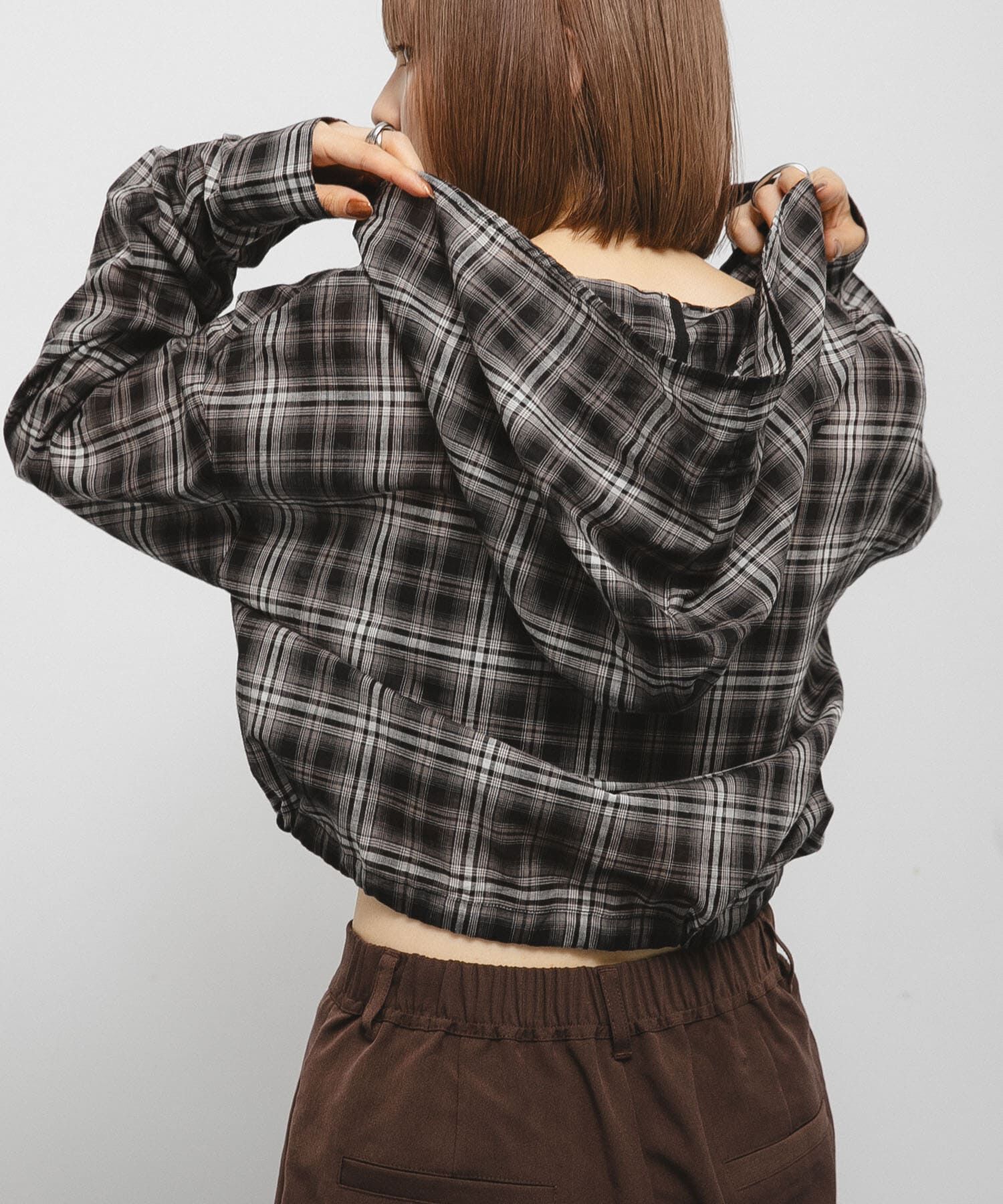  「シアーチェックフーディーシャツ」|シャツ・ブラウス|