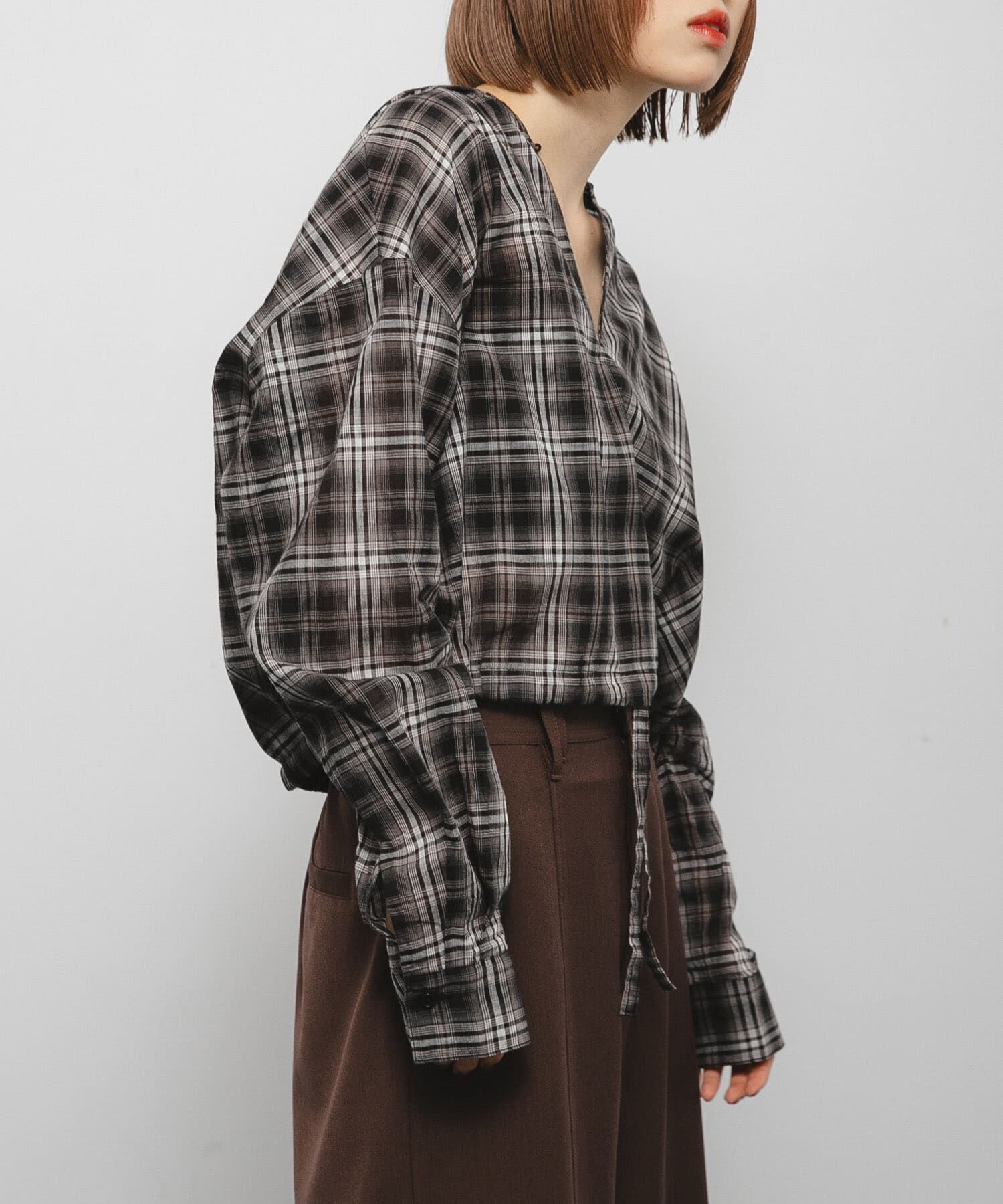  「シアーチェックフーディーシャツ」|シャツ・ブラウス|
