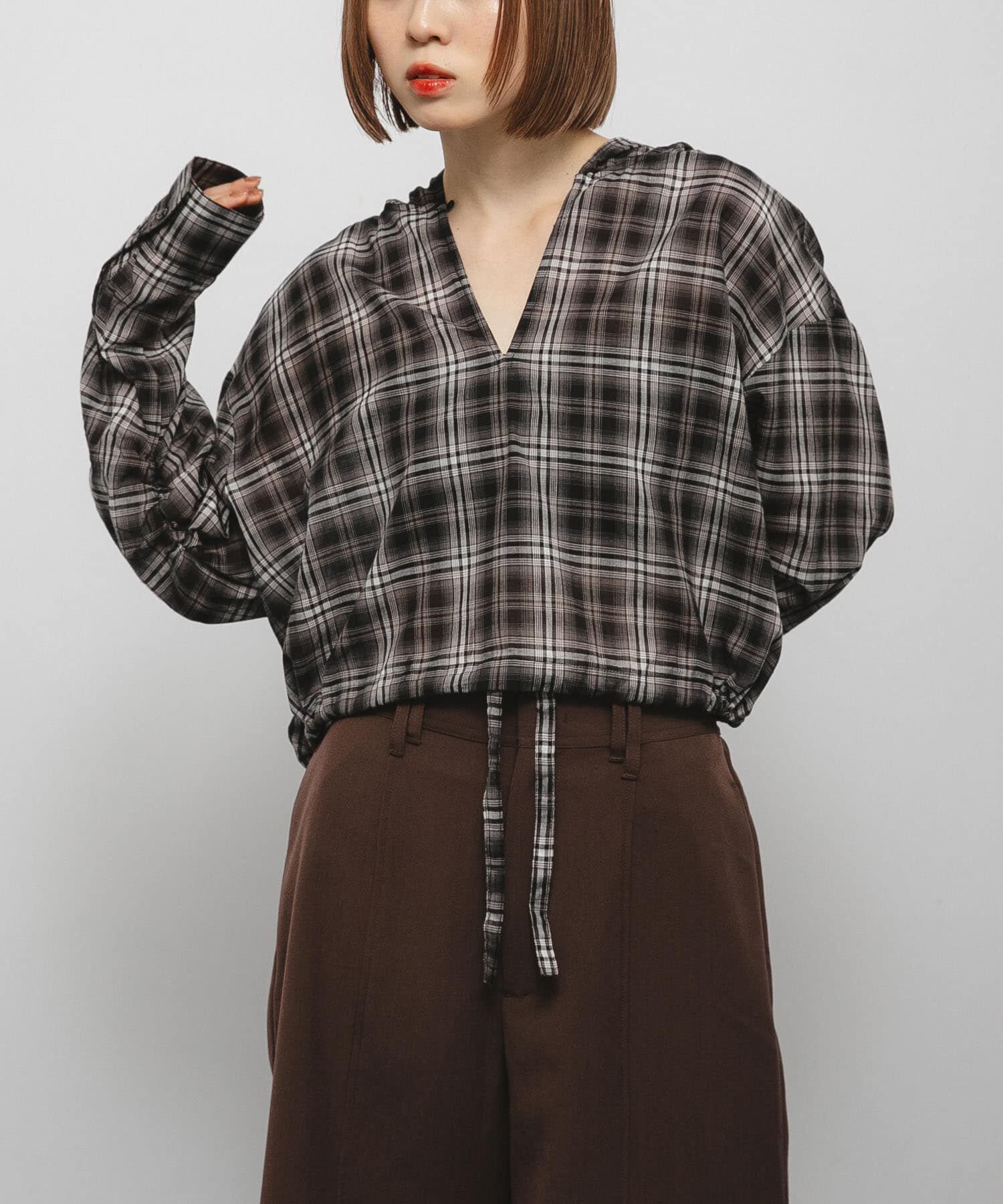  「シアーチェックフーディーシャツ」|シャツ・ブラウス|
