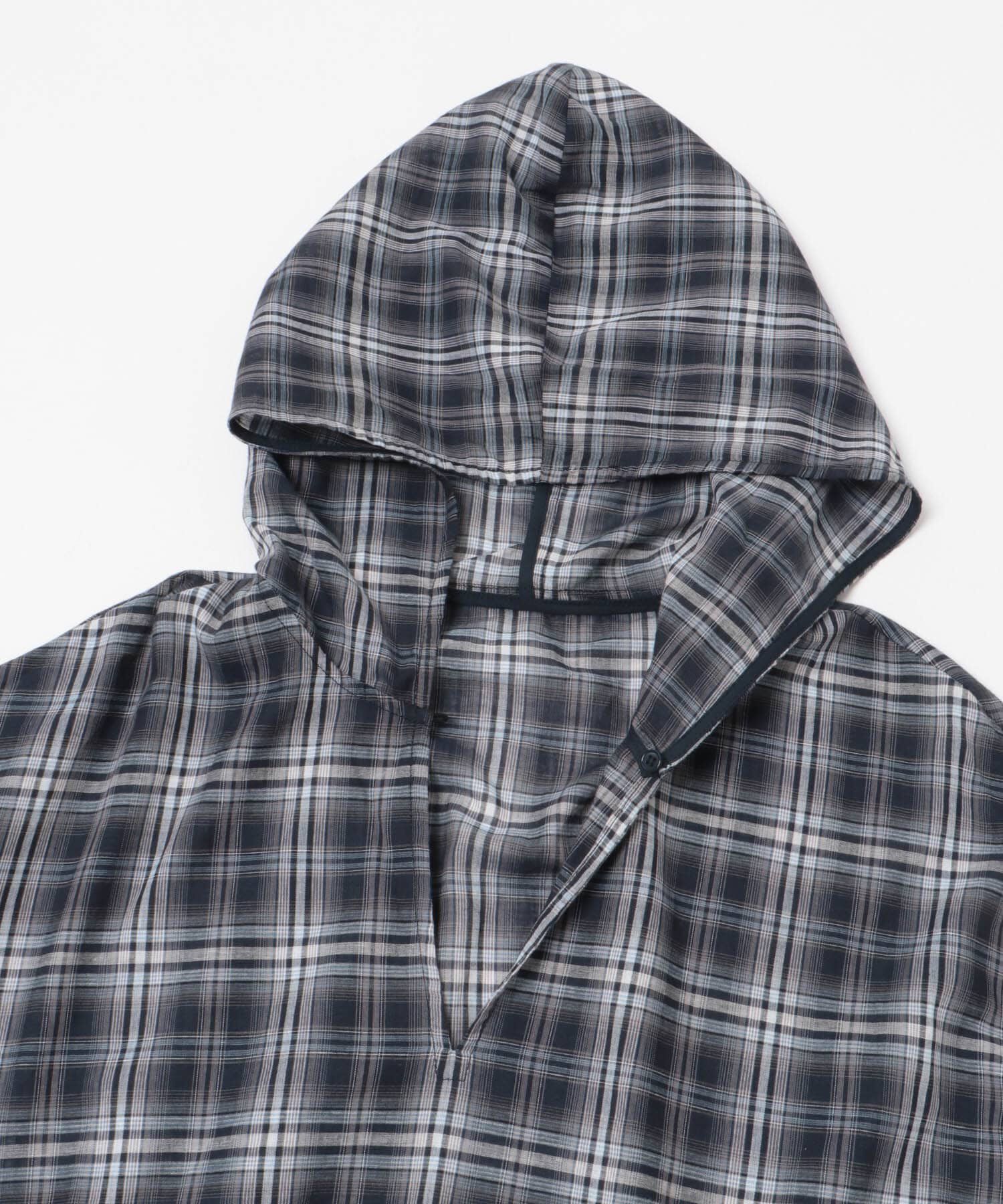  「シアーチェックフーディーシャツ」|シャツ・ブラウス|