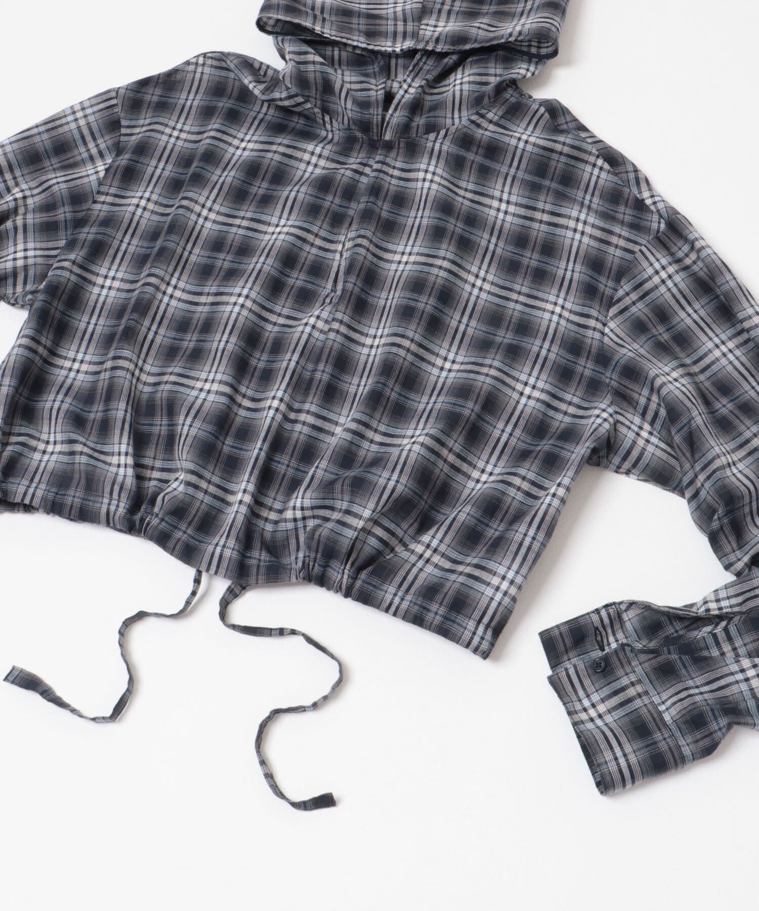  「シアーチェックフーディーシャツ」|シャツ・ブラウス|