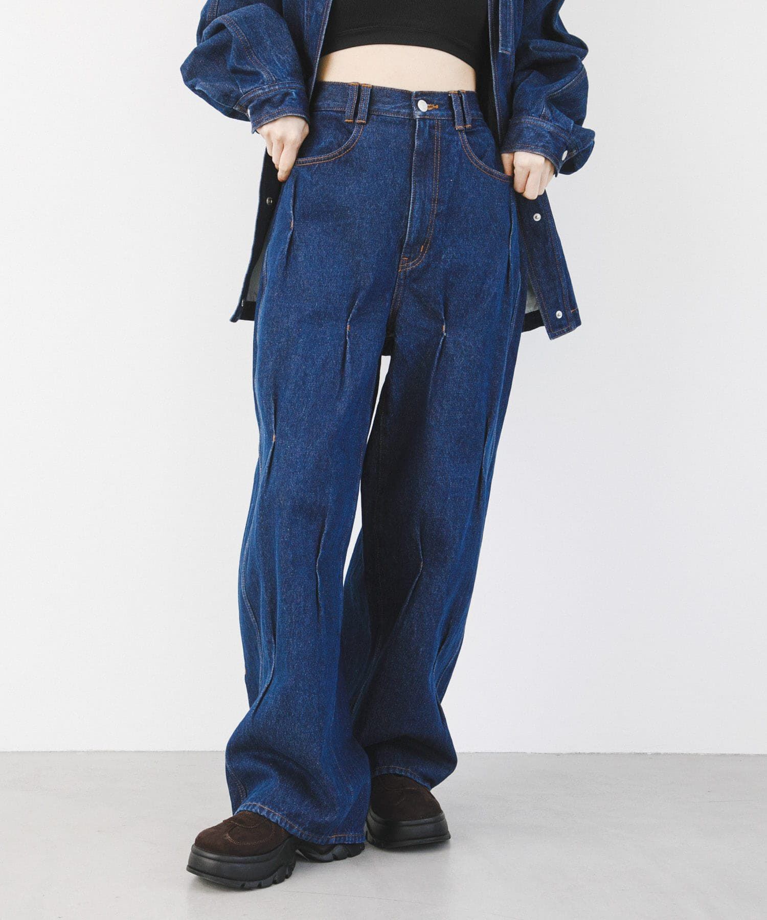  「タックWIDEデニム」|デニム|