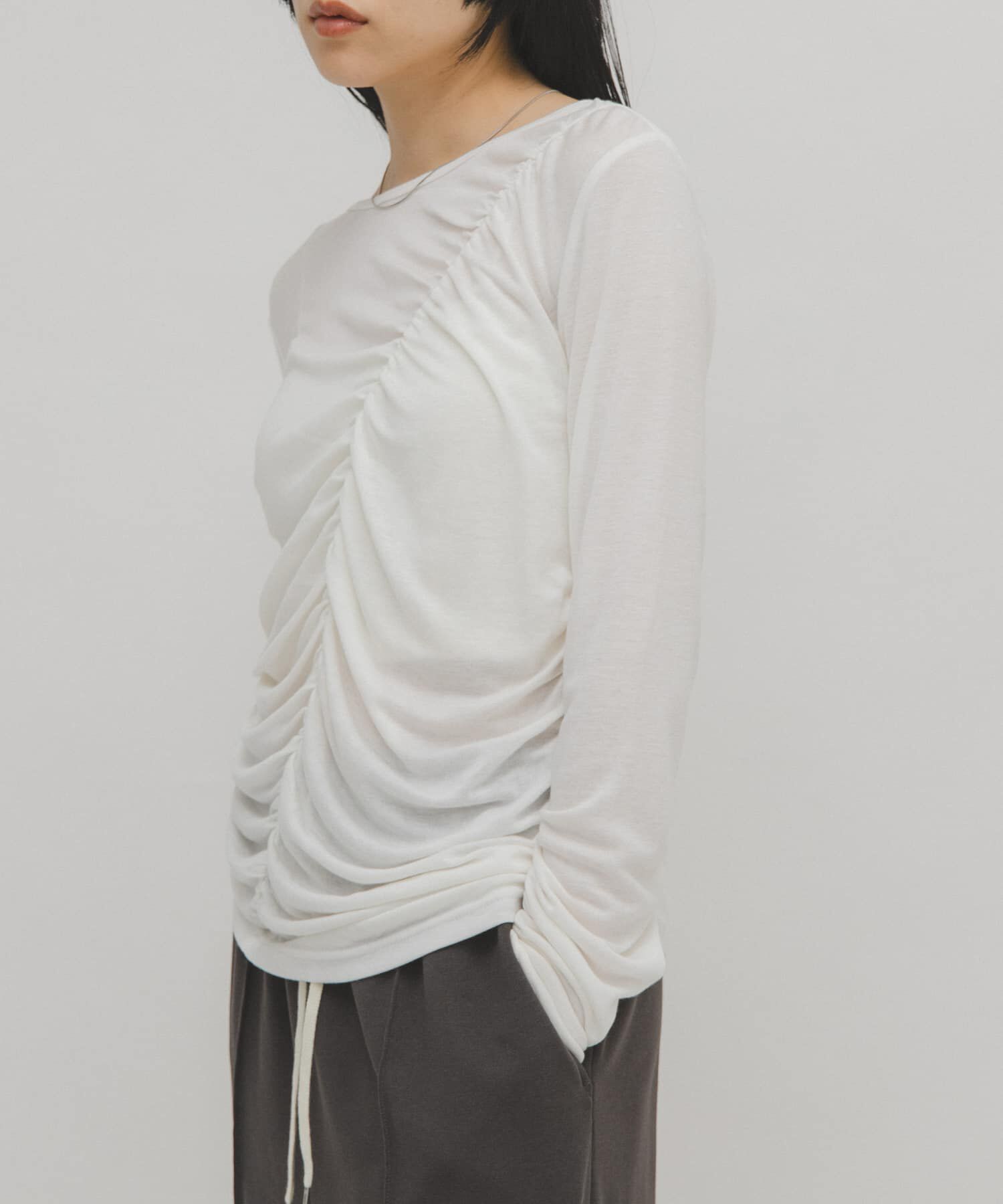  「アシメドレープTEE」|Tシャツ・カットソー|