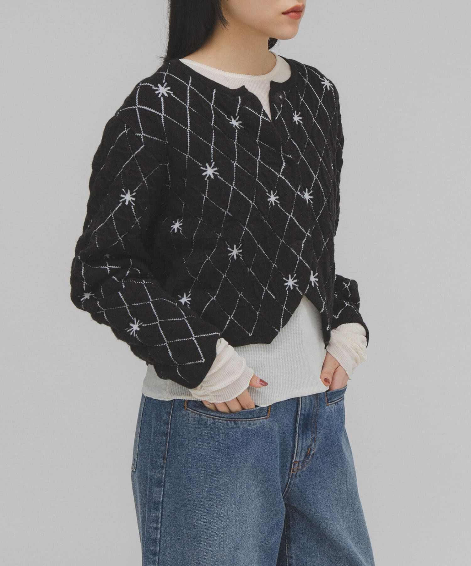  「キルティングショートカーディガン」|ニット・セーター|