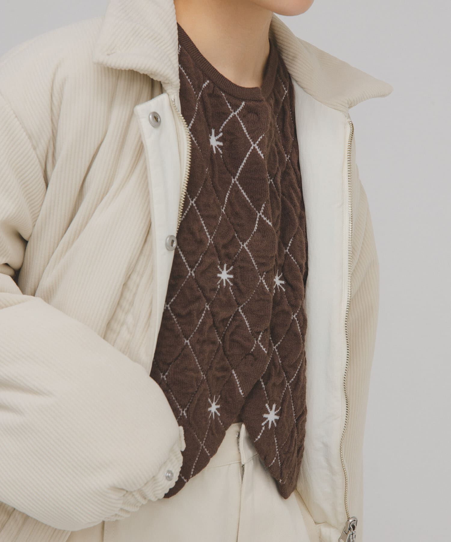  「キルティングショートカーディガン」|ニット・セーター|