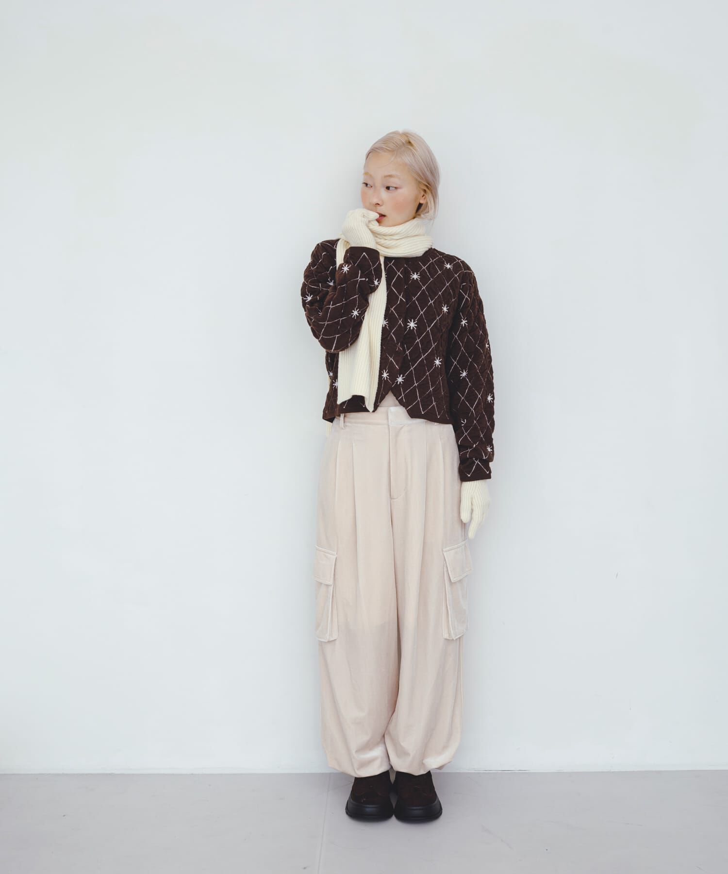  「キルティングショートカーディガン」|ニット・セーター|