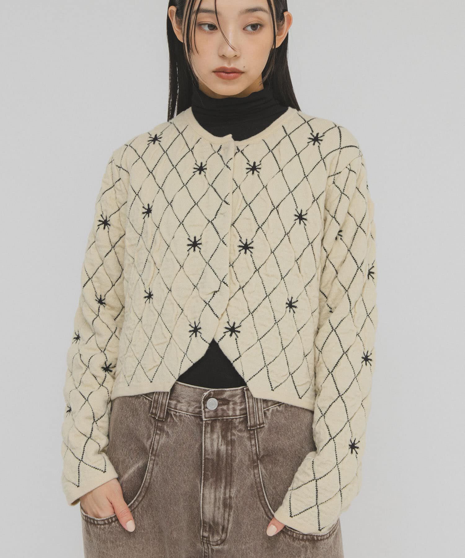  「キルティングショートカーディガン」|ニット・セーター|