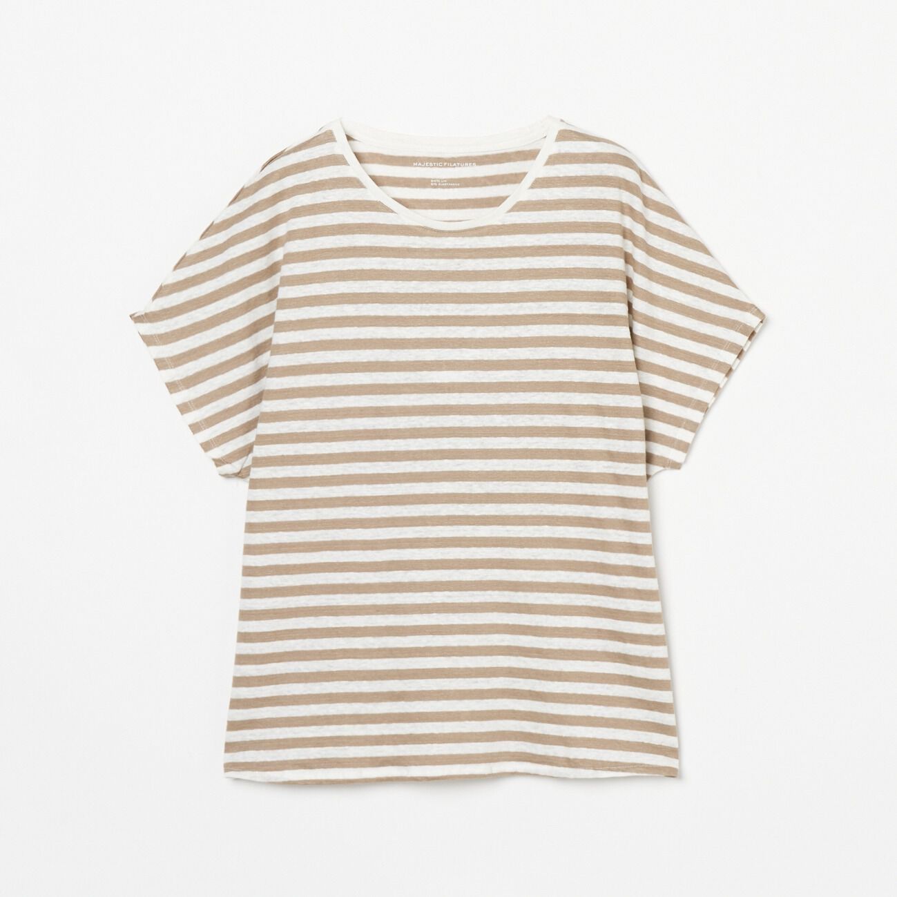  「MAJESTIC FILATURES BORDER CREW NECK」|Tシャツ・カットソー|ベージュ