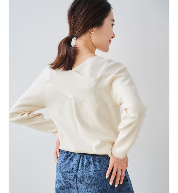 le.coeur blanc「クロスデザインニットプルオーバー」|ニット・セーター|