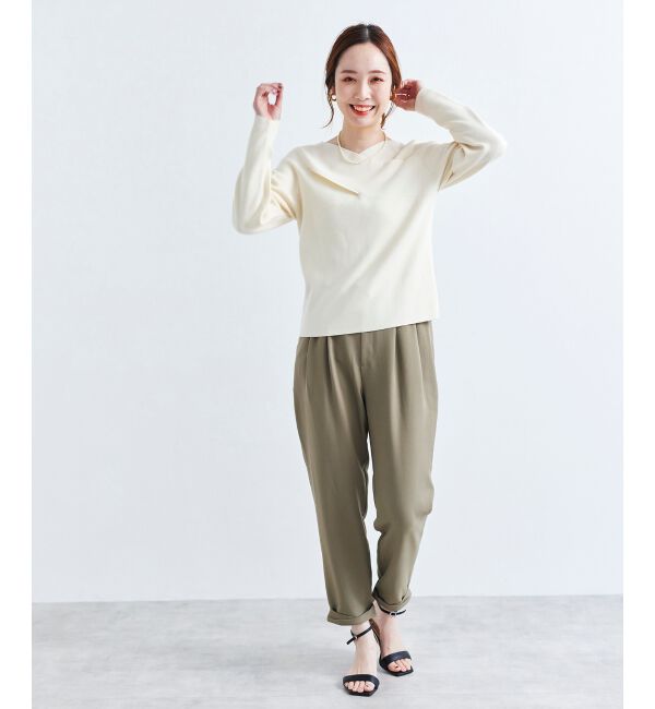 le.coeur blanc「クロスデザインニットプルオーバー」|ニット・セーター|