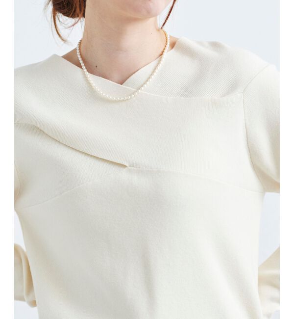 le.coeur blanc「クロスデザインニットプルオーバー」|ニット・セーター|