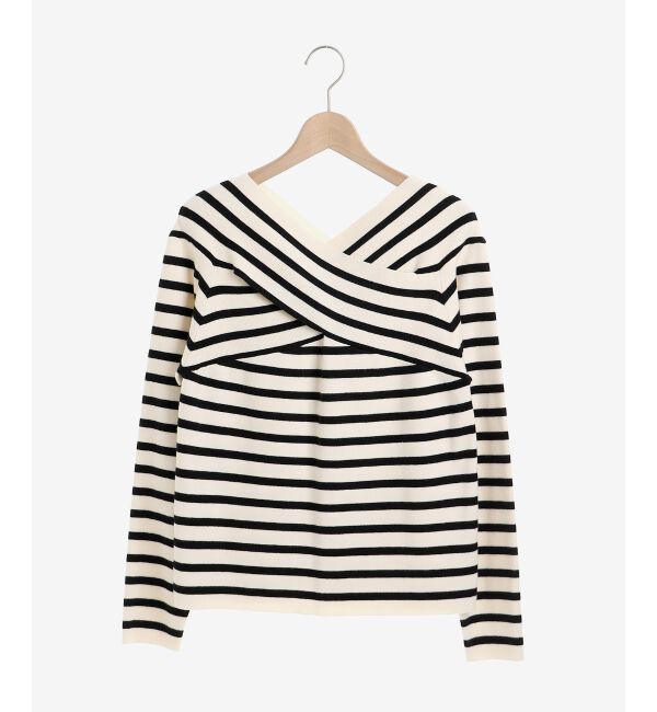 le.coeur blanc「クロスデザインニットプルオーバー」|ニット・セーター|