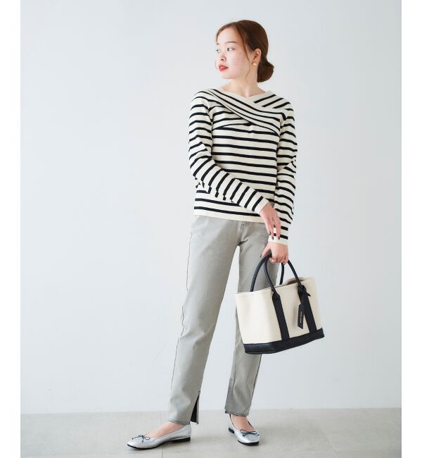 le.coeur blanc「クロスデザインニットプルオーバー」|ニット・セーター|