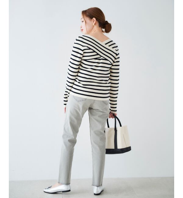 le.coeur blanc「クロスデザインニットプルオーバー」|ニット・セーター|