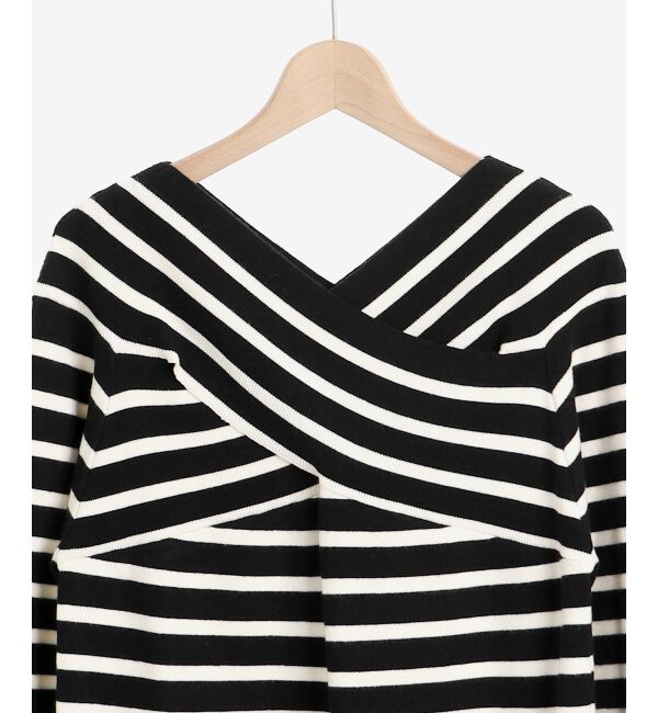 le.coeur blanc「クロスデザインニットプルオーバー」|ニット・セーター|