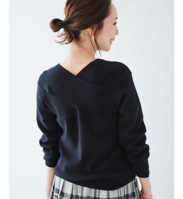 le.coeur blanc「クロスデザインニットプルオーバー」|ニット・セーター|