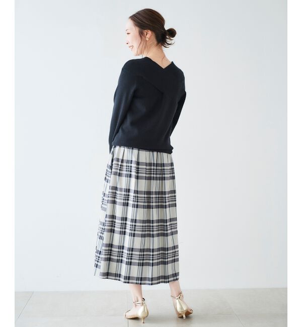 le.coeur blanc「クロスデザインニットプルオーバー」|ニット・セーター|